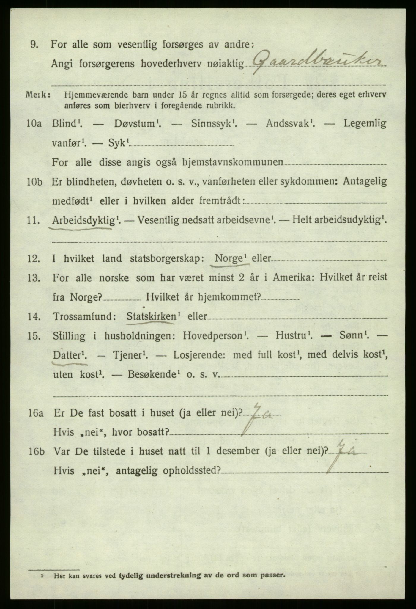 SAB, 1920 census for Jølster, 1920, p. 2945