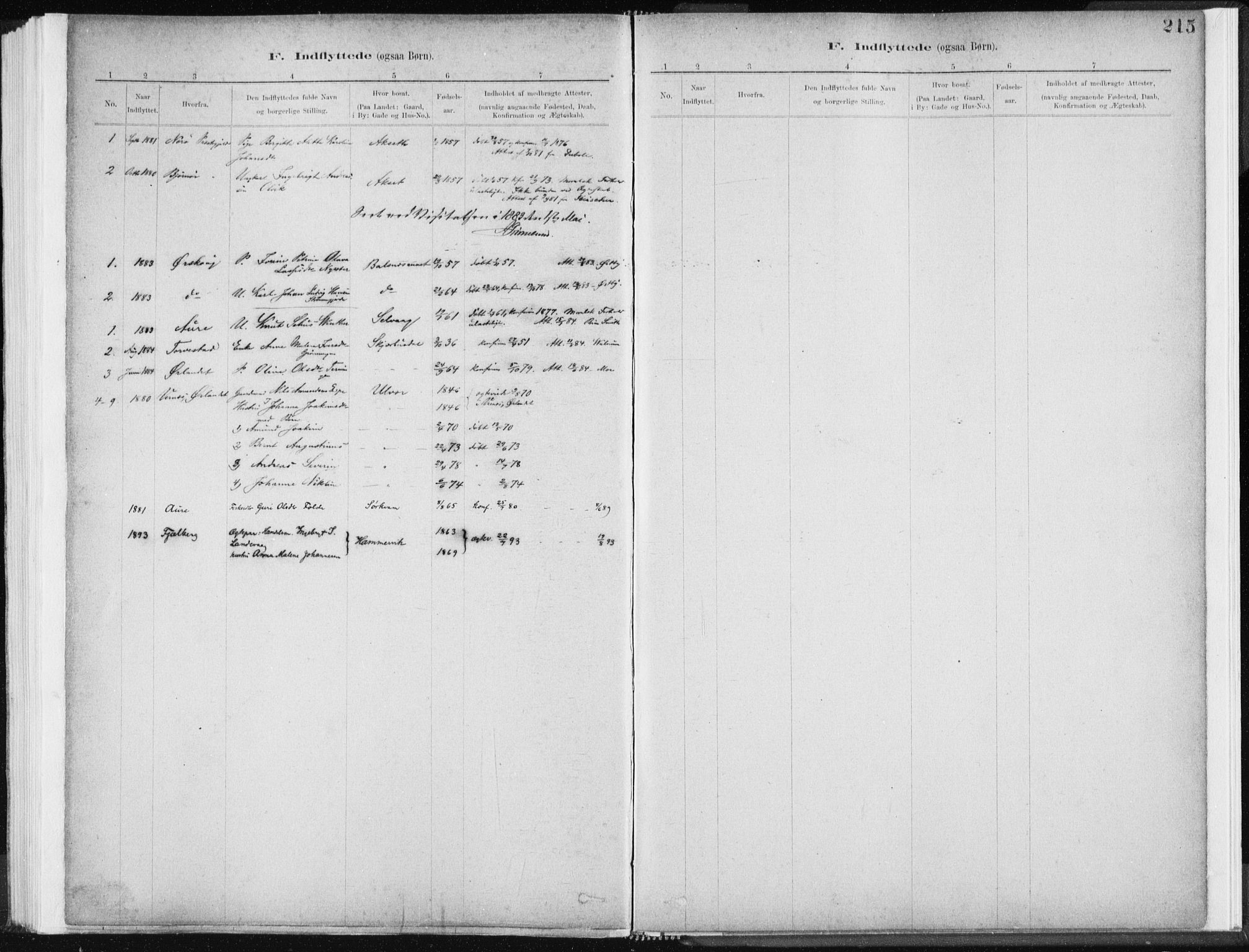 Ministerialprotokoller, klokkerbøker og fødselsregistre - Sør-Trøndelag, SAT/A-1456/637/L0558: Parish register (official) no. 637A01, 1882-1899, p. 215