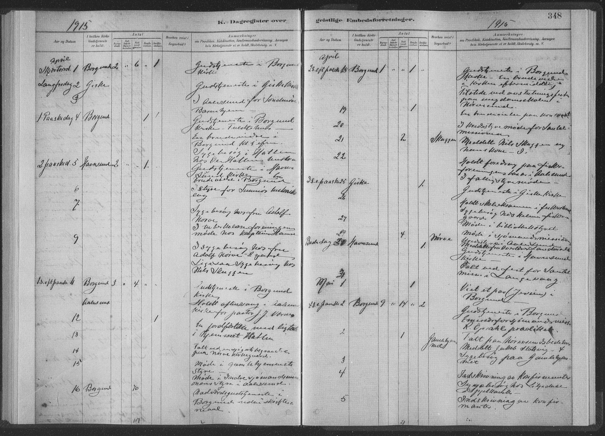 Ministerialprotokoller, klokkerbøker og fødselsregistre - Møre og Romsdal, AV/SAT-A-1454/528/L0404: Parish register (official) no. 528A13II, 1880-1922, p. 348