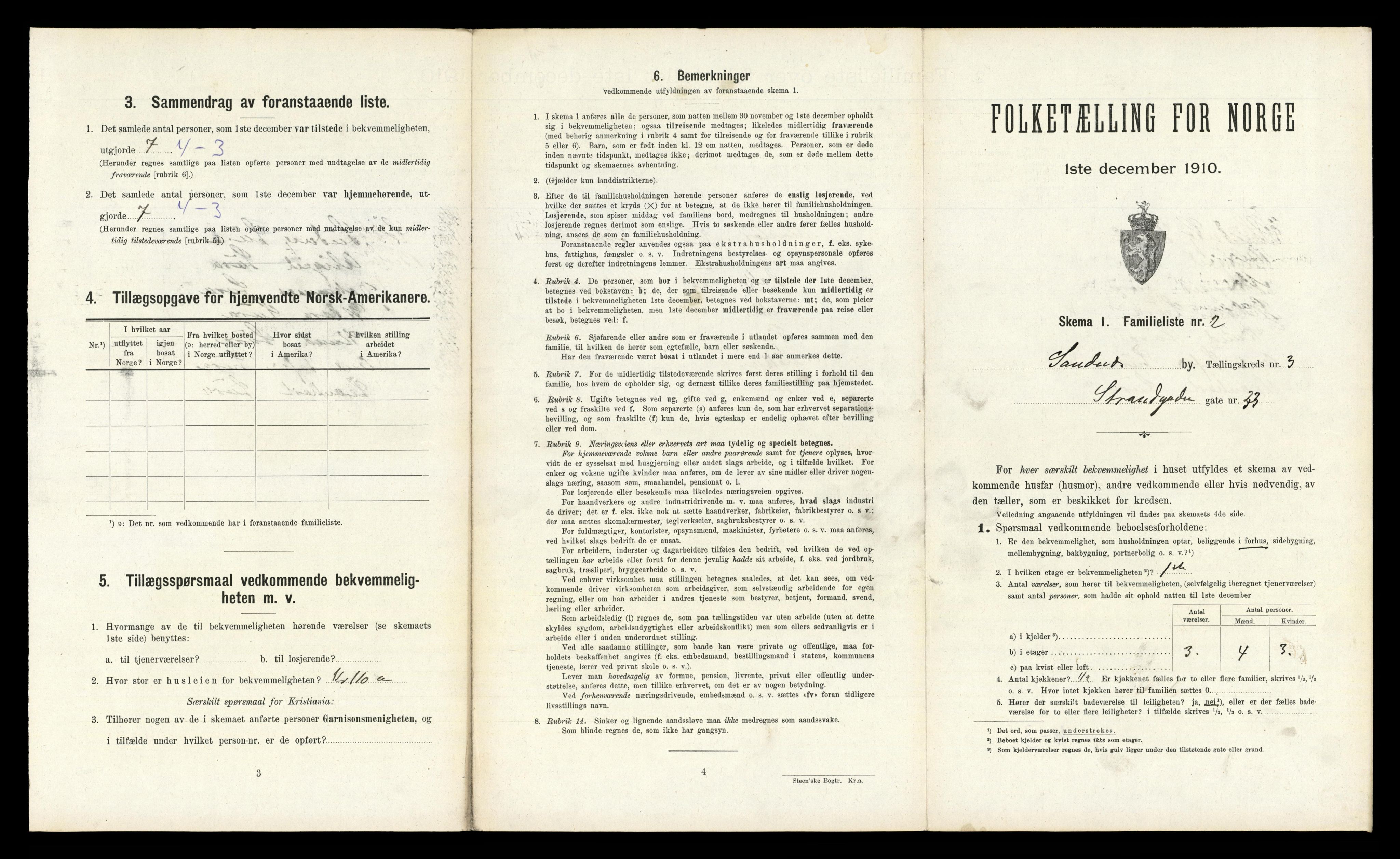 RA, 1910 census for Sandnes, 1910, p. 430