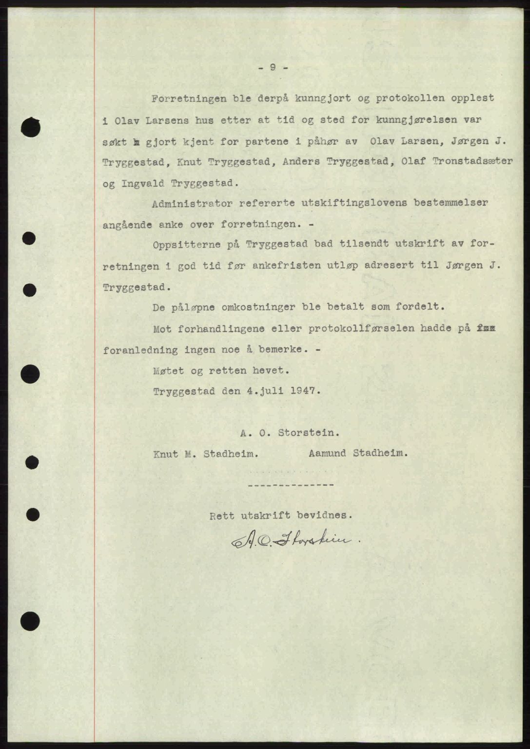 Nordre Sunnmøre sorenskriveri, AV/SAT-A-0006/1/2/2C/2Ca: Mortgage book no. A26, 1947-1948, Diary no: : 189/1948