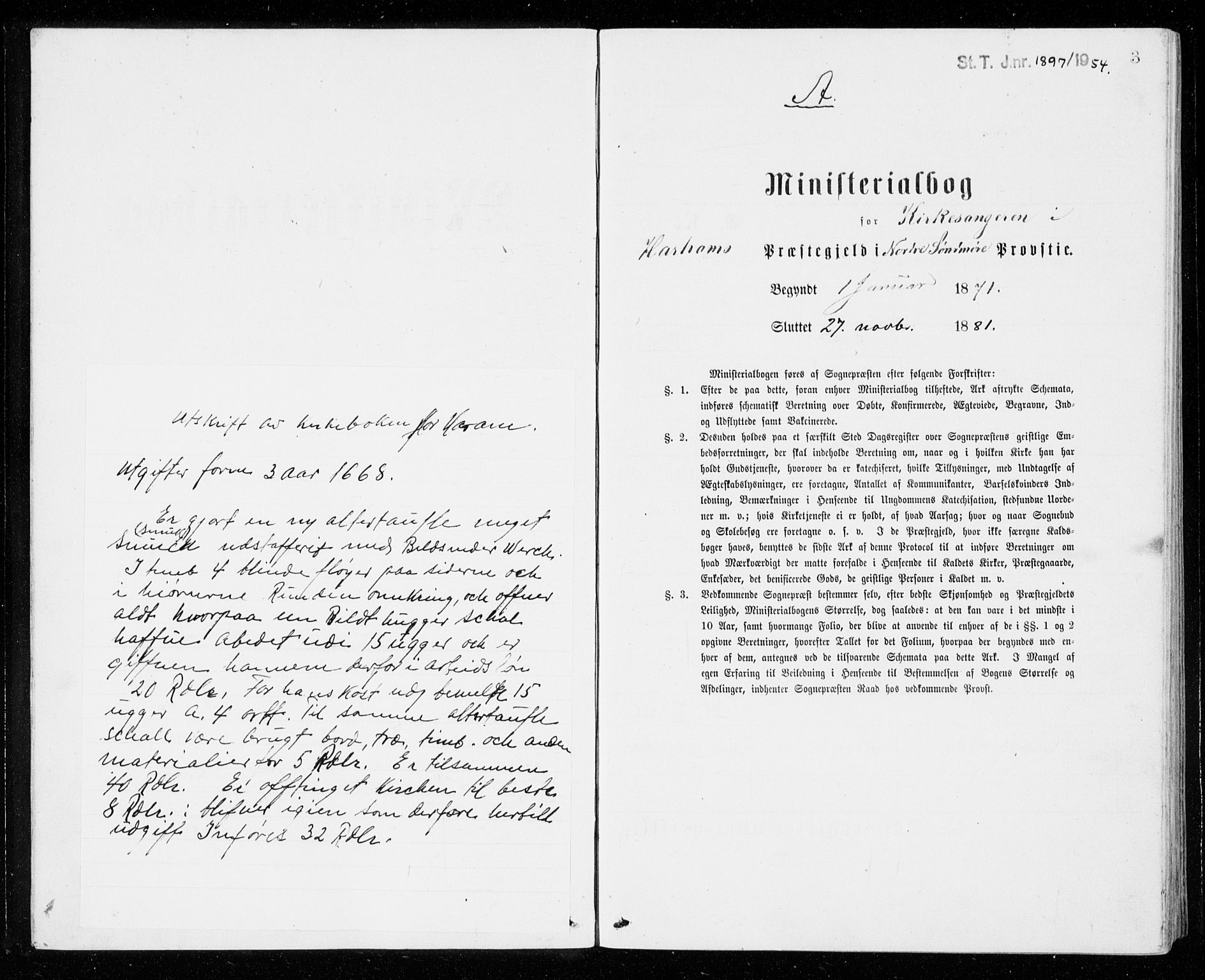 Ministerialprotokoller, klokkerbøker og fødselsregistre - Møre og Romsdal, SAT/A-1454/536/L0509: Parish register (copy) no. 536C04, 1871-1881, p. 3