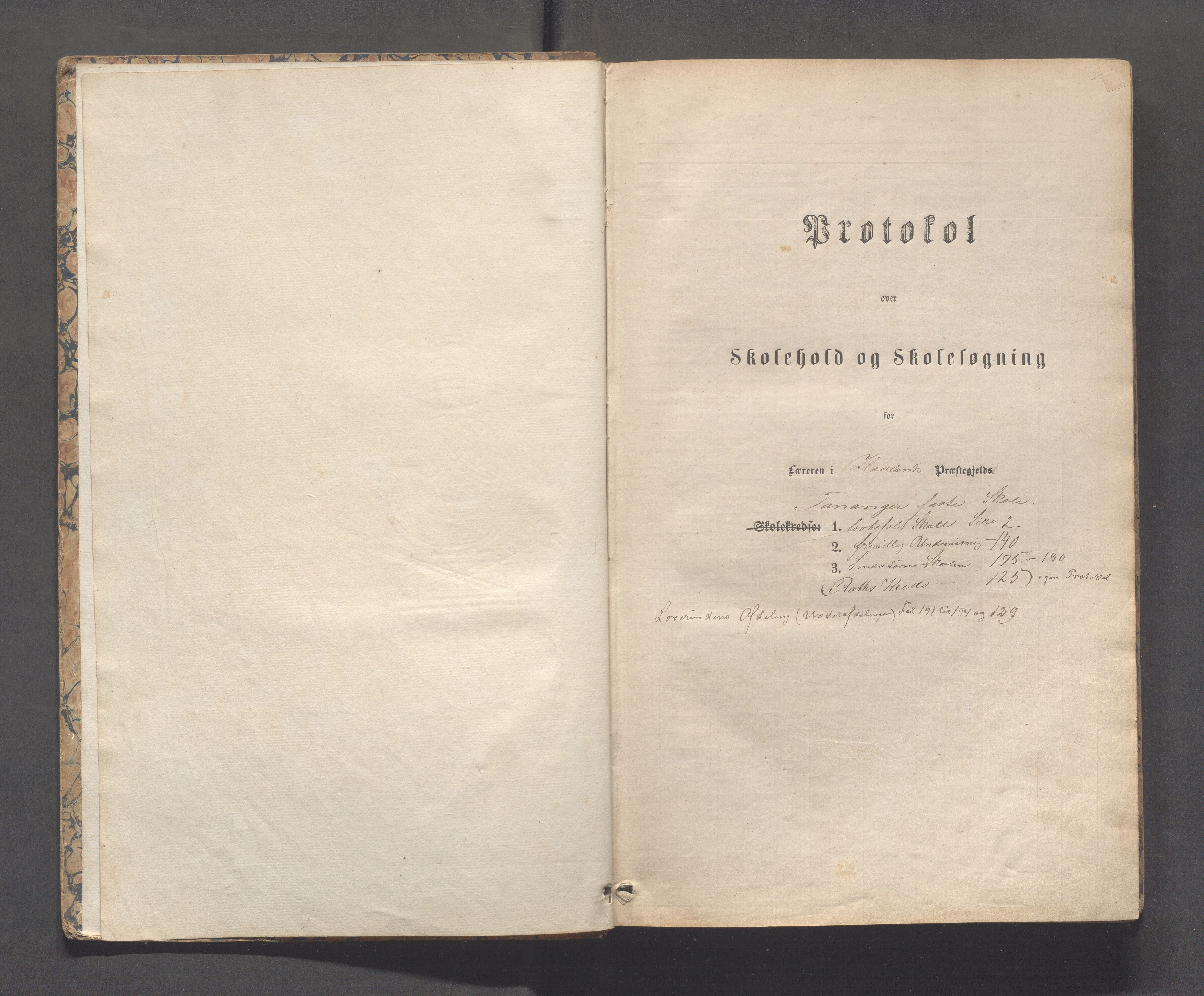 Håland kommune - Tananger skole, IKAR/K-102443/F/L0003: Skoleprotokoll , 1867-1884, p. 0b-1a