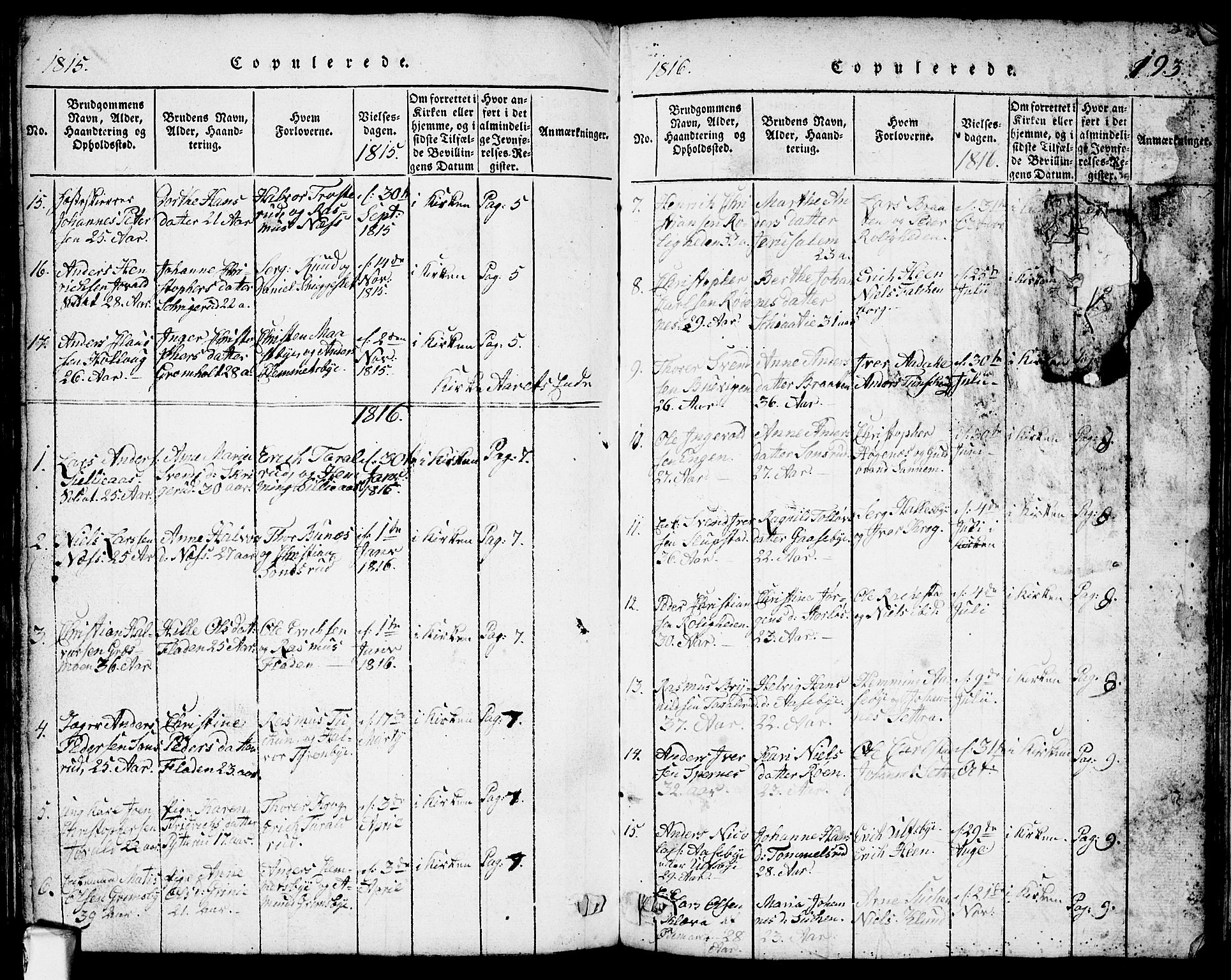 Rødenes prestekontor Kirkebøker, SAO/A-2005/G/Ga/L0001: Parish register (copy) no.  I 1, 1814-1841, p. 193