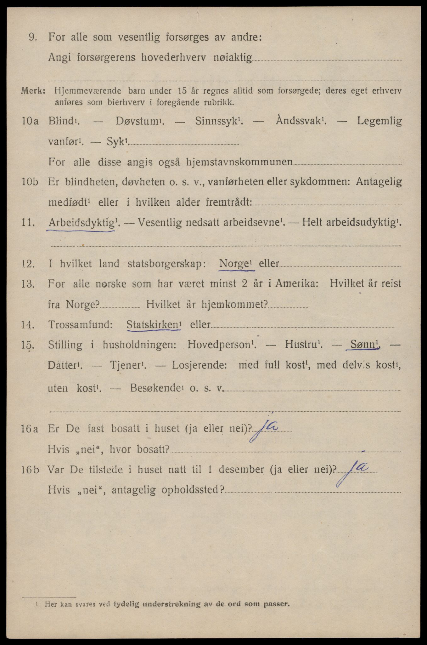 SAST, 1920 census for Sauda, 1920, p. 837