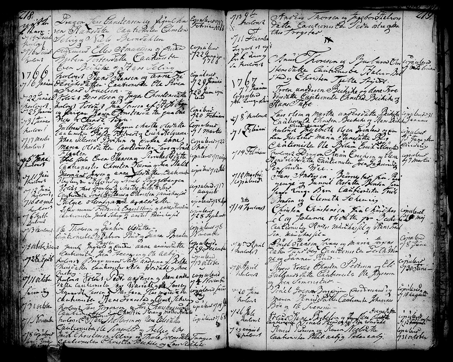 Sande Kirkebøker, AV/SAKO-A-53/F/Fa/L0001: Parish register (official) no. 1, 1753-1803, p. 218-219