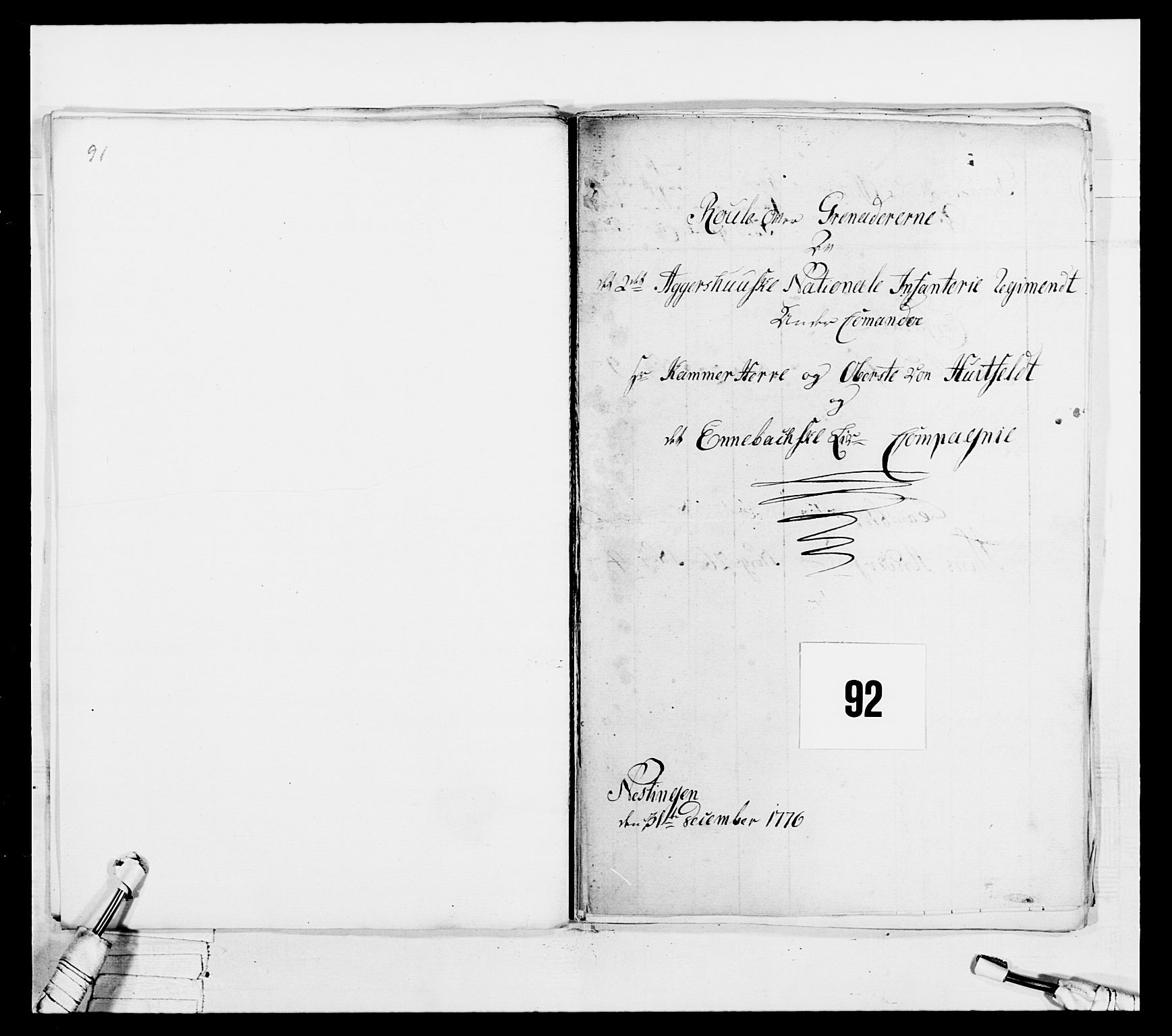 Generalitets- og kommissariatskollegiet, Det kongelige norske kommissariatskollegium, RA/EA-5420/E/Eh/L0043a: 2. Akershusiske nasjonale infanteriregiment, 1767-1778, p. 589