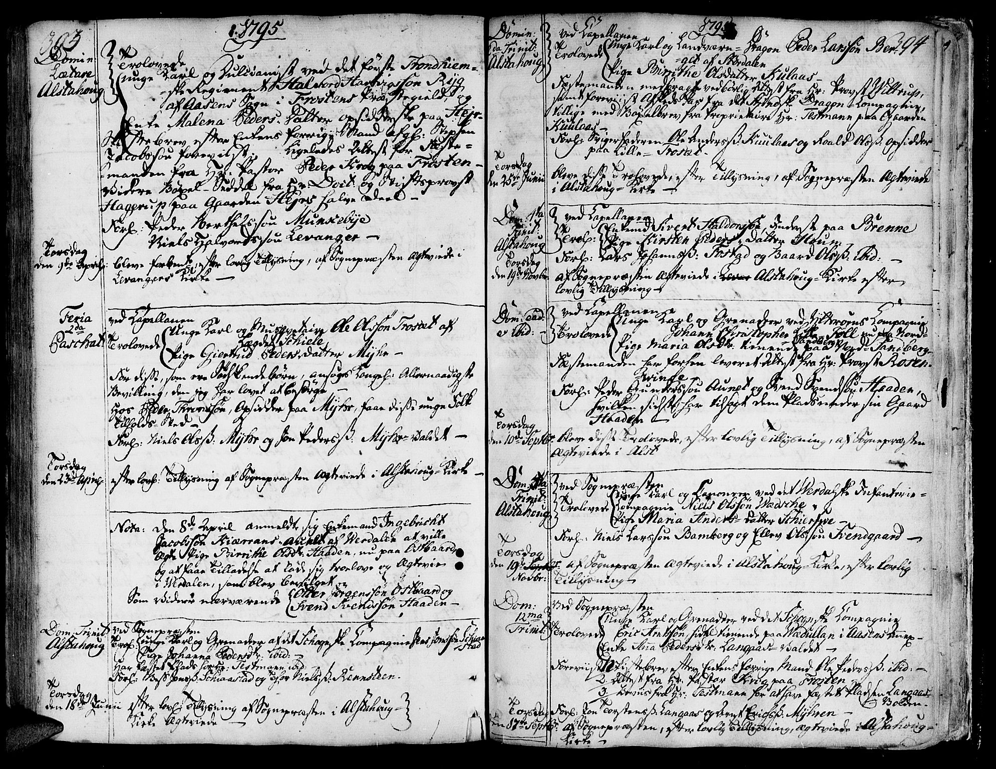 Ministerialprotokoller, klokkerbøker og fødselsregistre - Nord-Trøndelag, SAT/A-1458/717/L0141: Parish register (official) no. 717A01, 1747-1803, p. 393-394