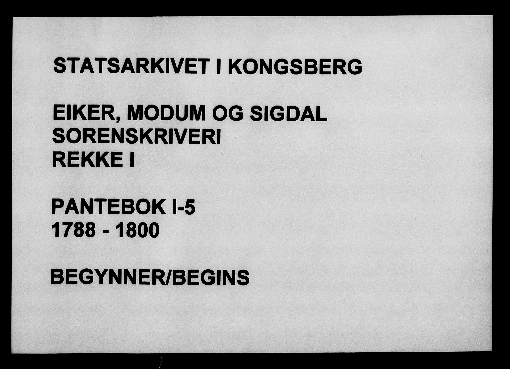 Eiker, Modum og Sigdal sorenskriveri, AV/SAKO-A-123/G/Ga/Gaa/L0005: Mortgage book no. I 5, 1788-1800