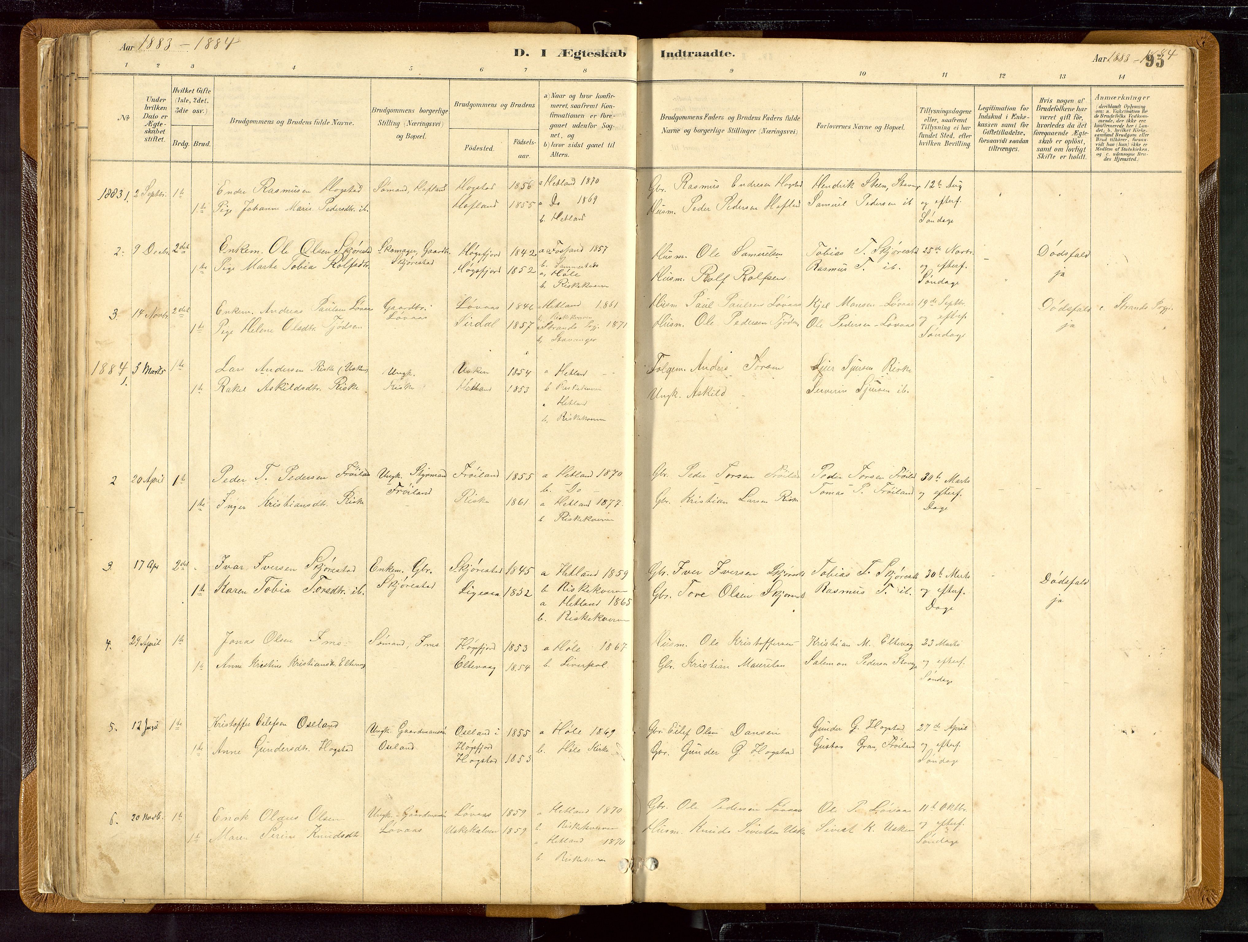 Hetland sokneprestkontor, SAST/A-101826/30/30BB/L0007: Parish register (copy) no. B 7, 1878-1910, p. 95