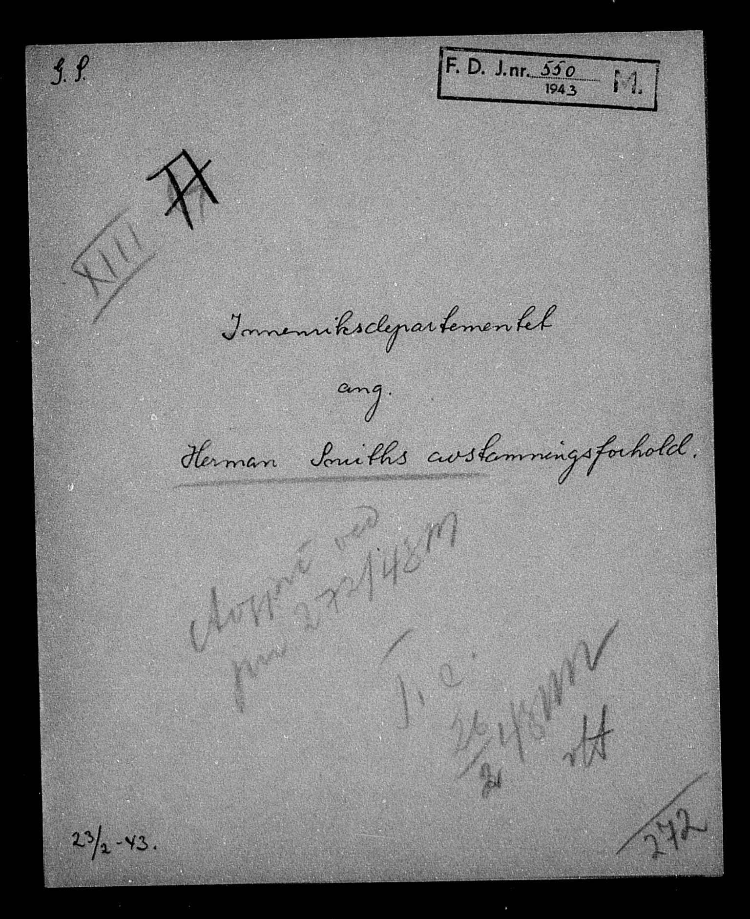 Justisdepartementet, Tilbakeføringskontoret for inndratte formuer, AV/RA-S-1564/H/Hc/Hcb/L0916: --, 1945-1947, p. 447