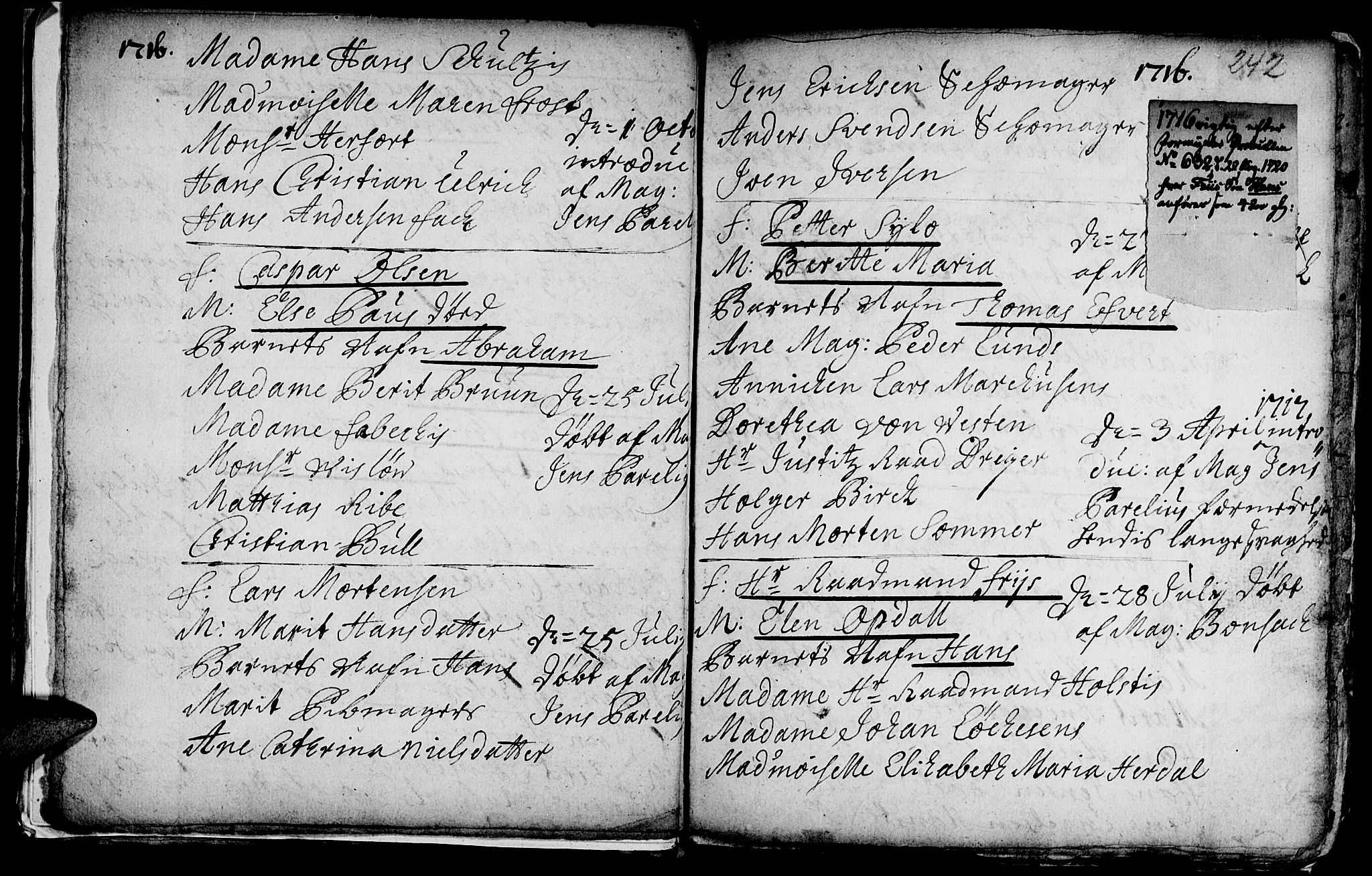 Ministerialprotokoller, klokkerbøker og fødselsregistre - Sør-Trøndelag, SAT/A-1456/601/L0035: Parish register (official) no. 601A03, 1713-1728, p. 242
