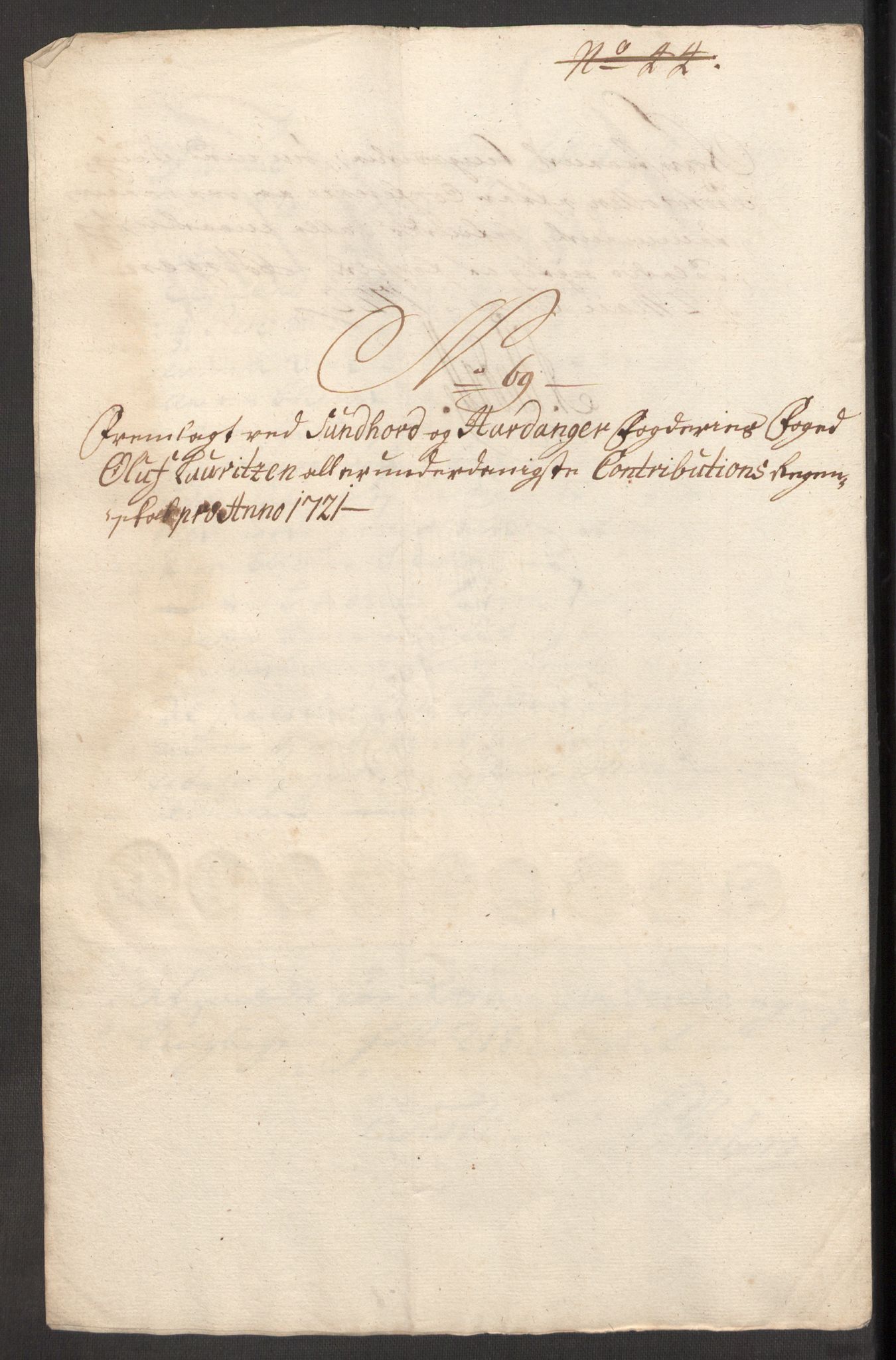 Rentekammeret inntil 1814, Reviderte regnskaper, Fogderegnskap, AV/RA-EA-4092/R48/L3000: Fogderegnskap Sunnhordland og Hardanger, 1721, p. 402