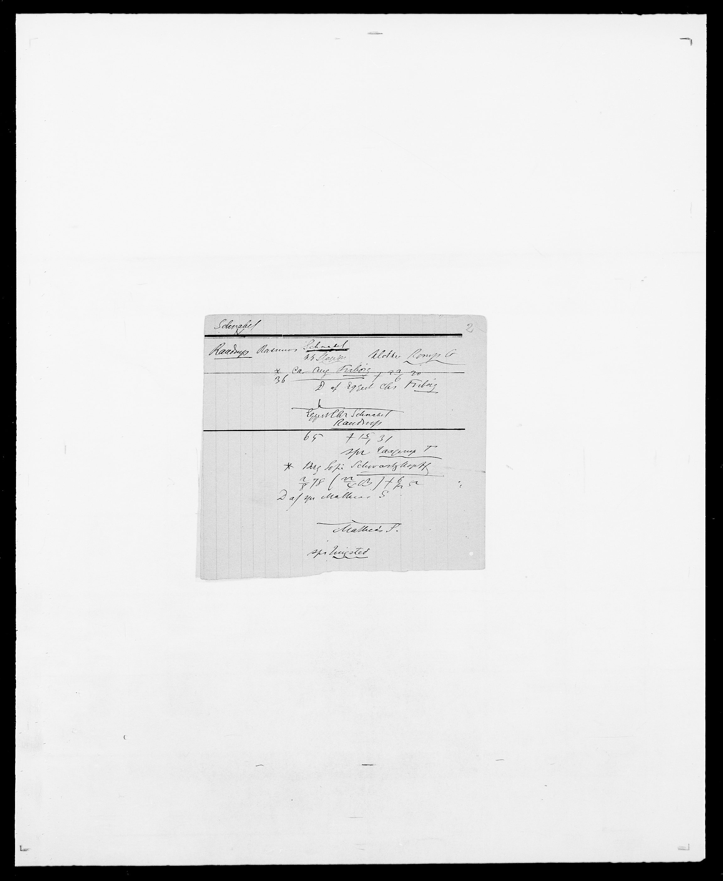 Delgobe, Charles Antoine - samling, AV/SAO-PAO-0038/D/Da/L0035: Schnabel - sjetman, p. 4