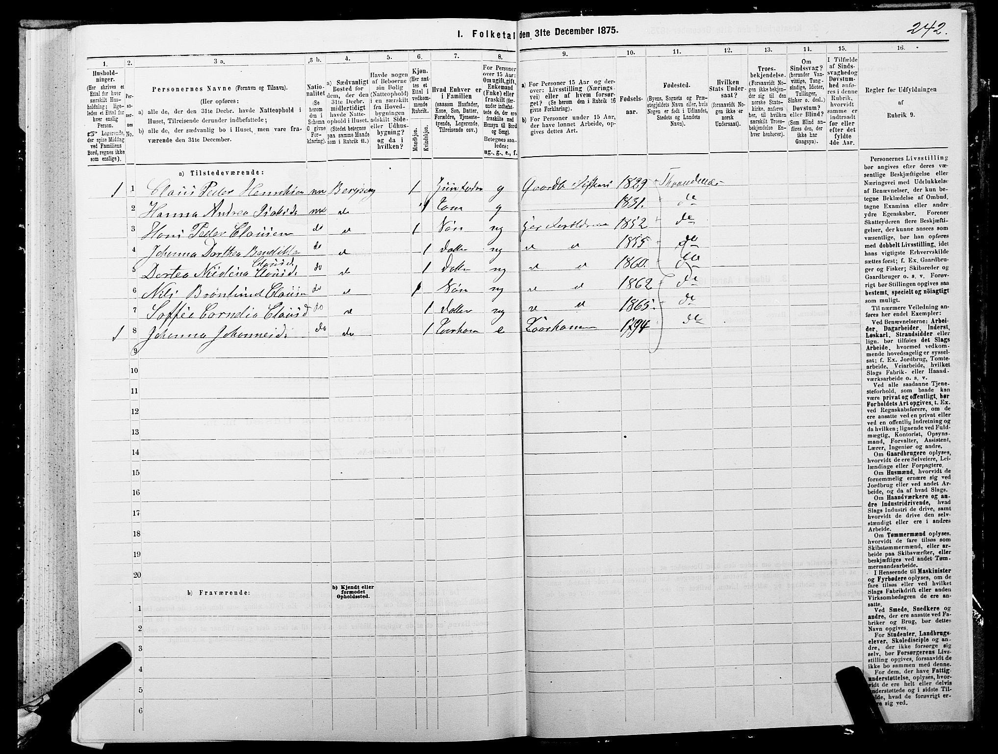 SATØ, 1875 census for 1914P Trondenes, 1875, p. 5242