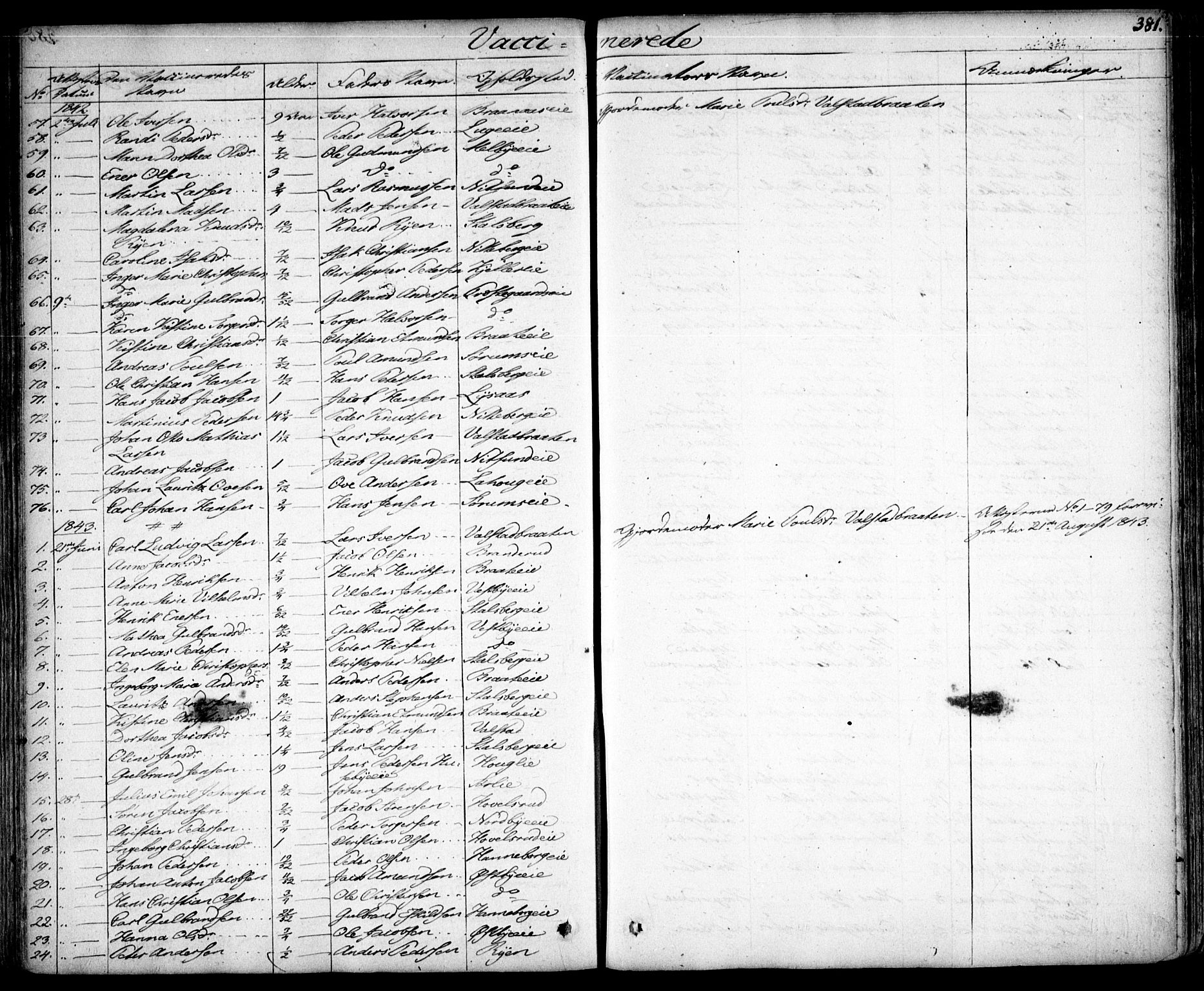 Skedsmo prestekontor Kirkebøker, SAO/A-10033a/F/Fa/L0009: Parish register (official) no. I 9, 1830-1853, p. 381