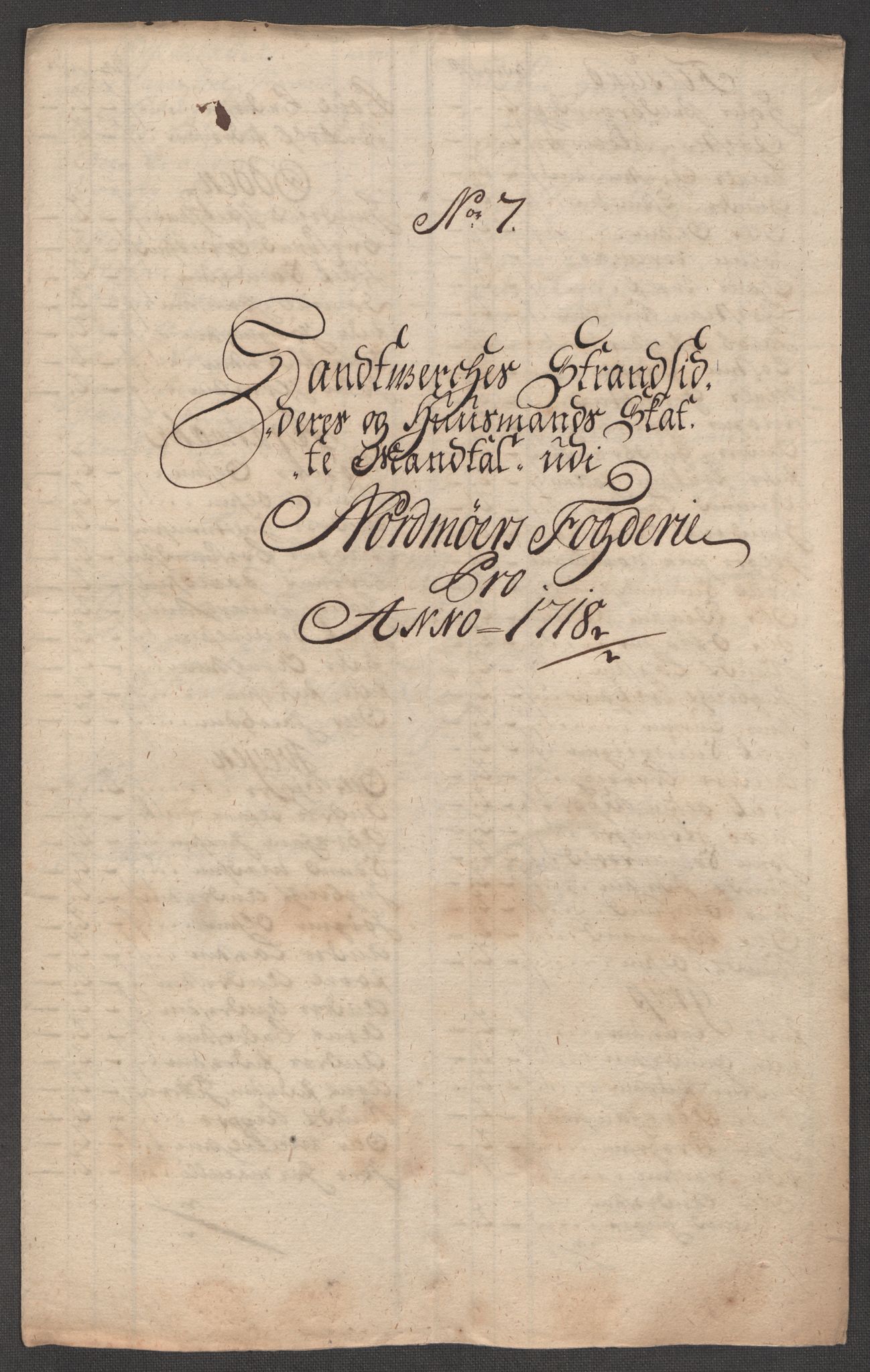 Rentekammeret inntil 1814, Reviderte regnskaper, Fogderegnskap, RA/EA-4092/R56/L3751: Fogderegnskap Nordmøre, 1718, p. 117
