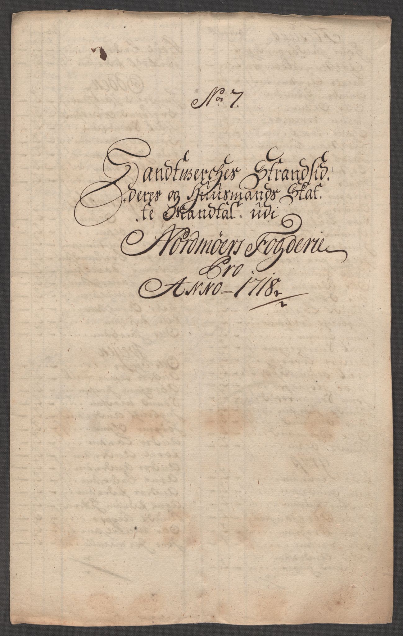 Rentekammeret inntil 1814, Reviderte regnskaper, Fogderegnskap, AV/RA-EA-4092/R56/L3751: Fogderegnskap Nordmøre, 1718, p. 117