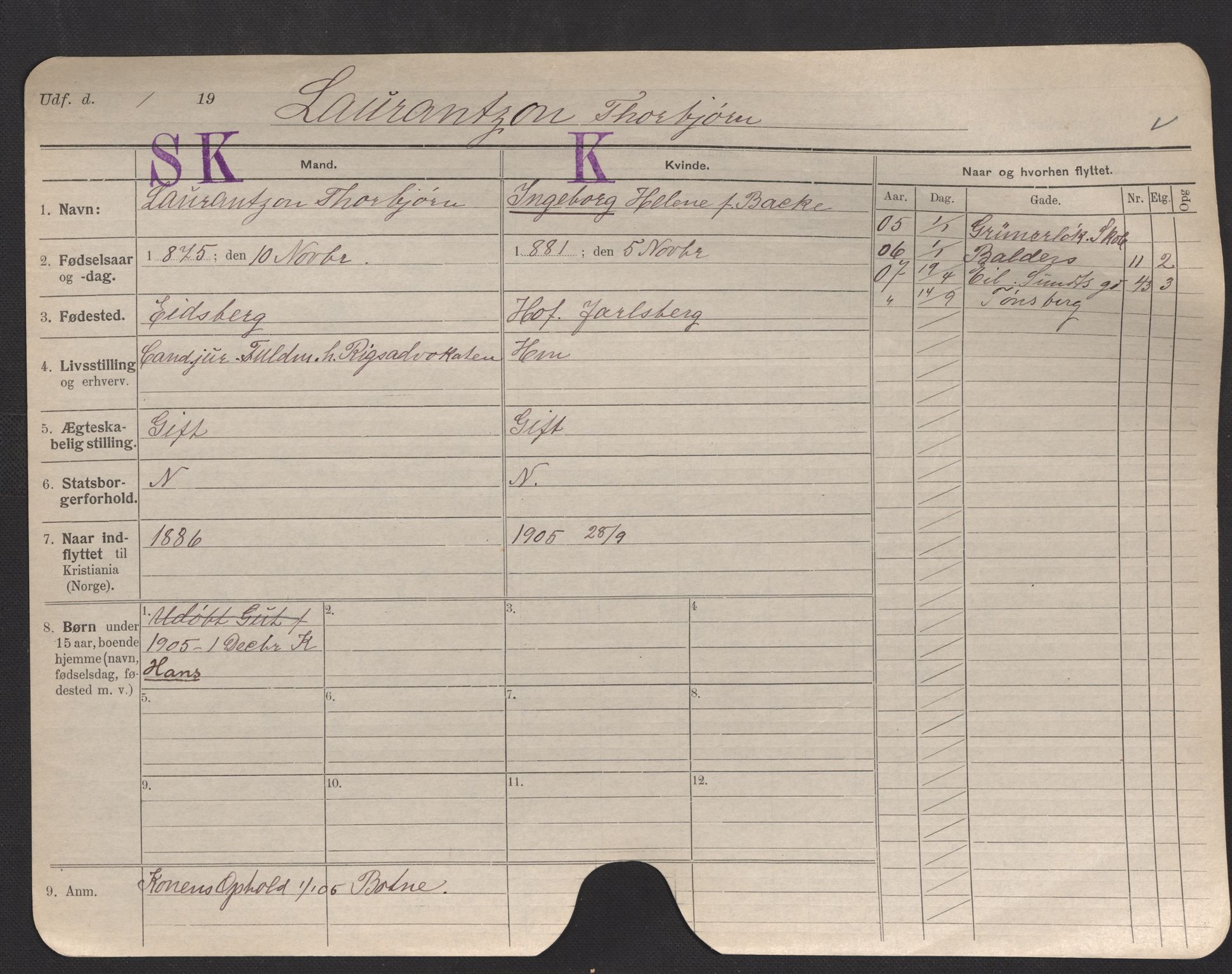 Oslo folkeregister, Registerkort, AV/SAO-A-11715/F/Fa/Fac/L0007: Menn, 1906-1914, p. 14a