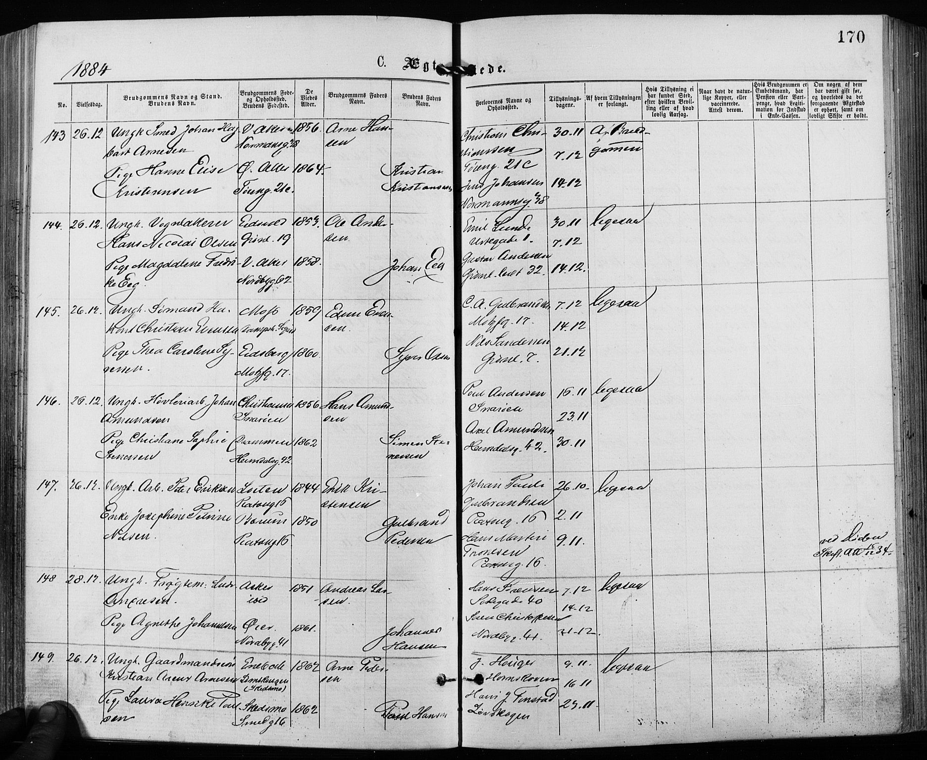 Grønland prestekontor Kirkebøker, SAO/A-10848/F/Fa/L0006: Parish register (official) no. 6, 1877-1886, p. 170
