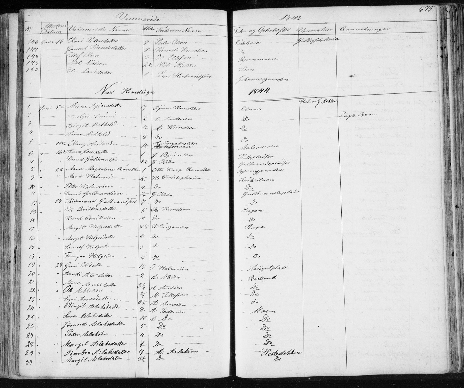 Nes kirkebøker, SAKO/A-236/F/Fa/L0009: Parish register (official) no. 9, 1834-1863, p. 675