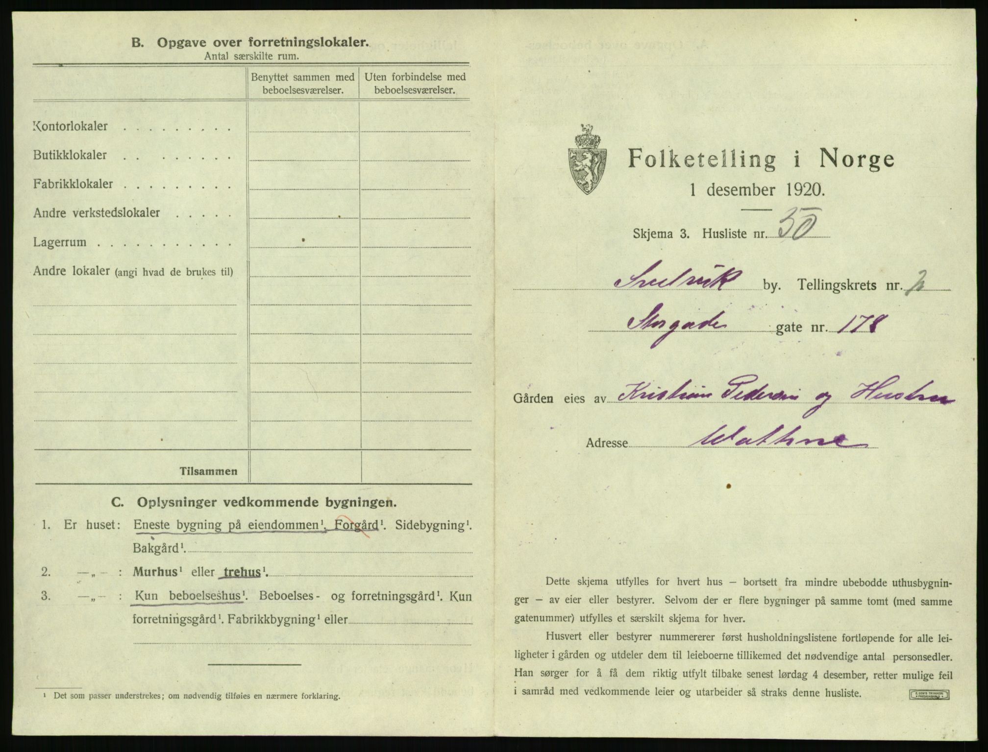 SAKO, 1920 census for Svelvik, 1920, p. 375