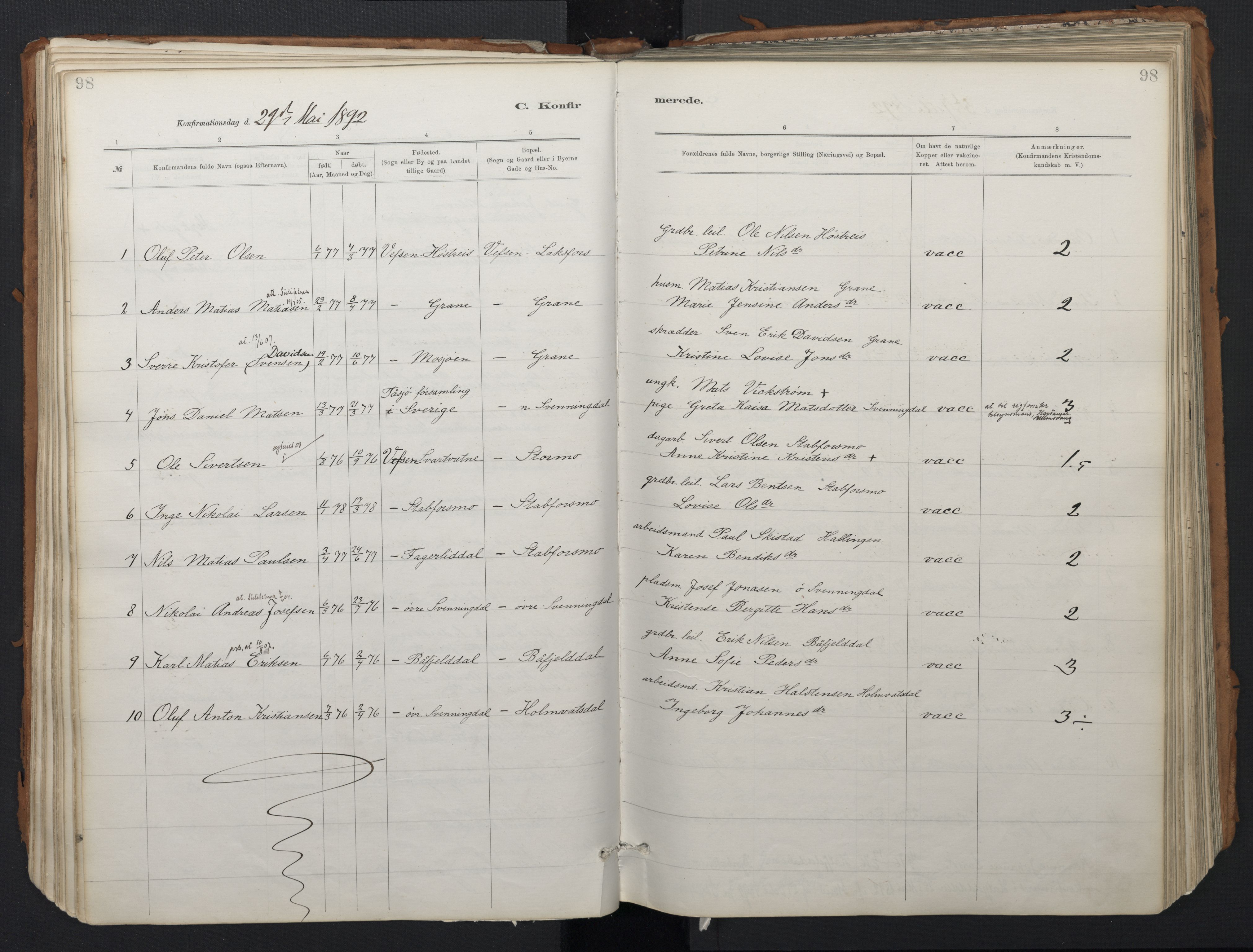 Ministerialprotokoller, klokkerbøker og fødselsregistre - Nordland, SAT/A-1459/824/L0338: Parish register (official) no. 824A01, 1880-1915, p. 98