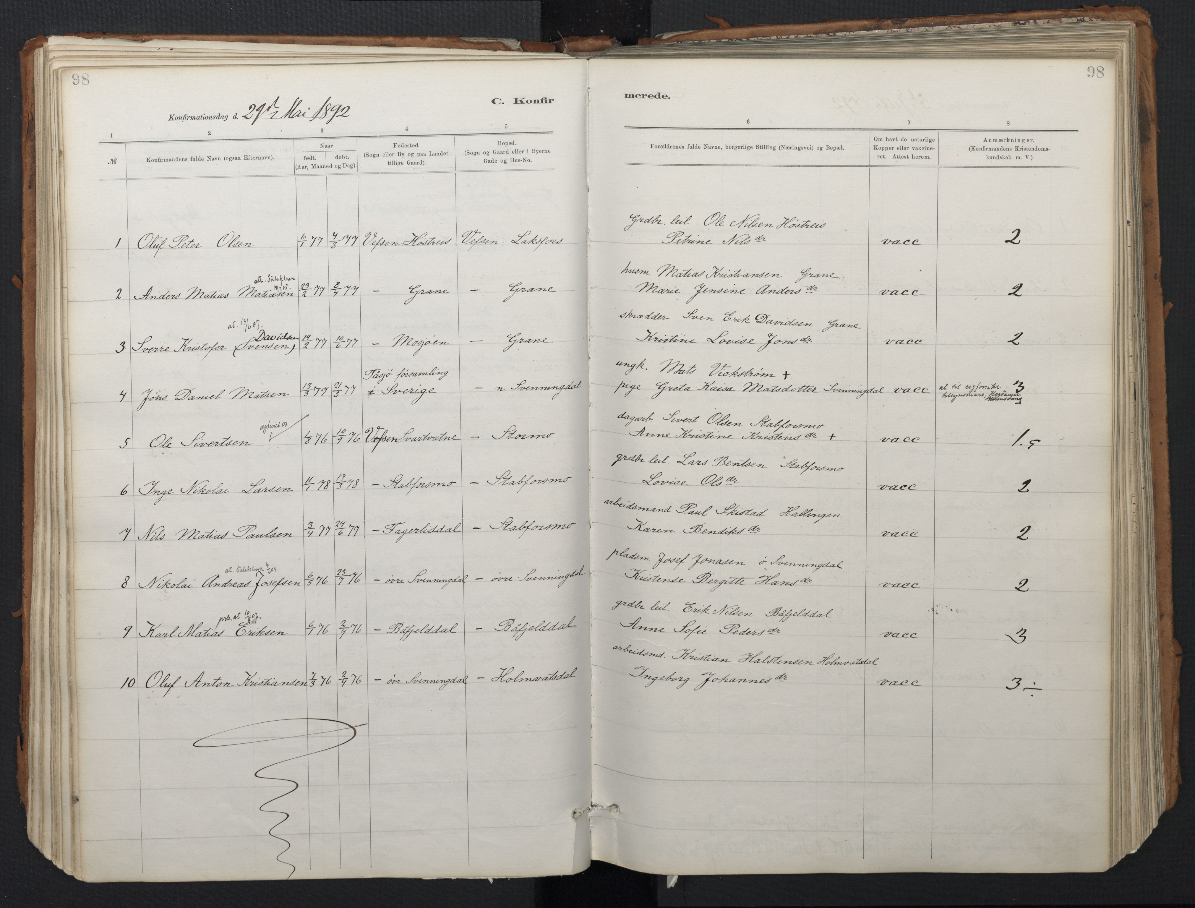 Ministerialprotokoller, klokkerbøker og fødselsregistre - Nordland, AV/SAT-A-1459/824/L0338: Parish register (official) no. 824A01, 1880-1915, p. 98