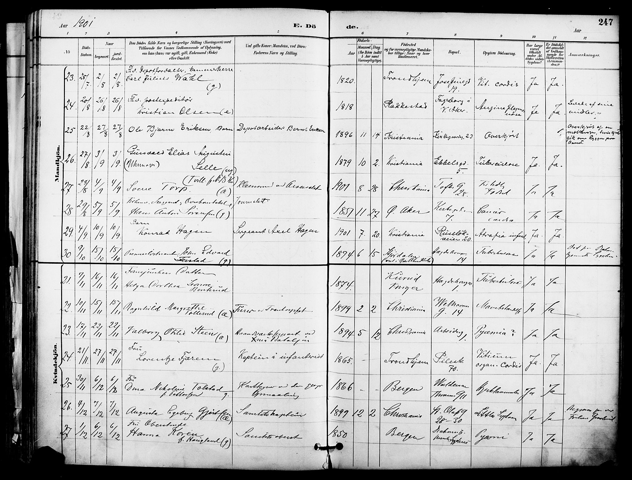 Garnisonsmenigheten Kirkebøker, SAO/A-10846/F/Fa/L0013: Parish register (official) no. 13, 1894-1904, p. 247