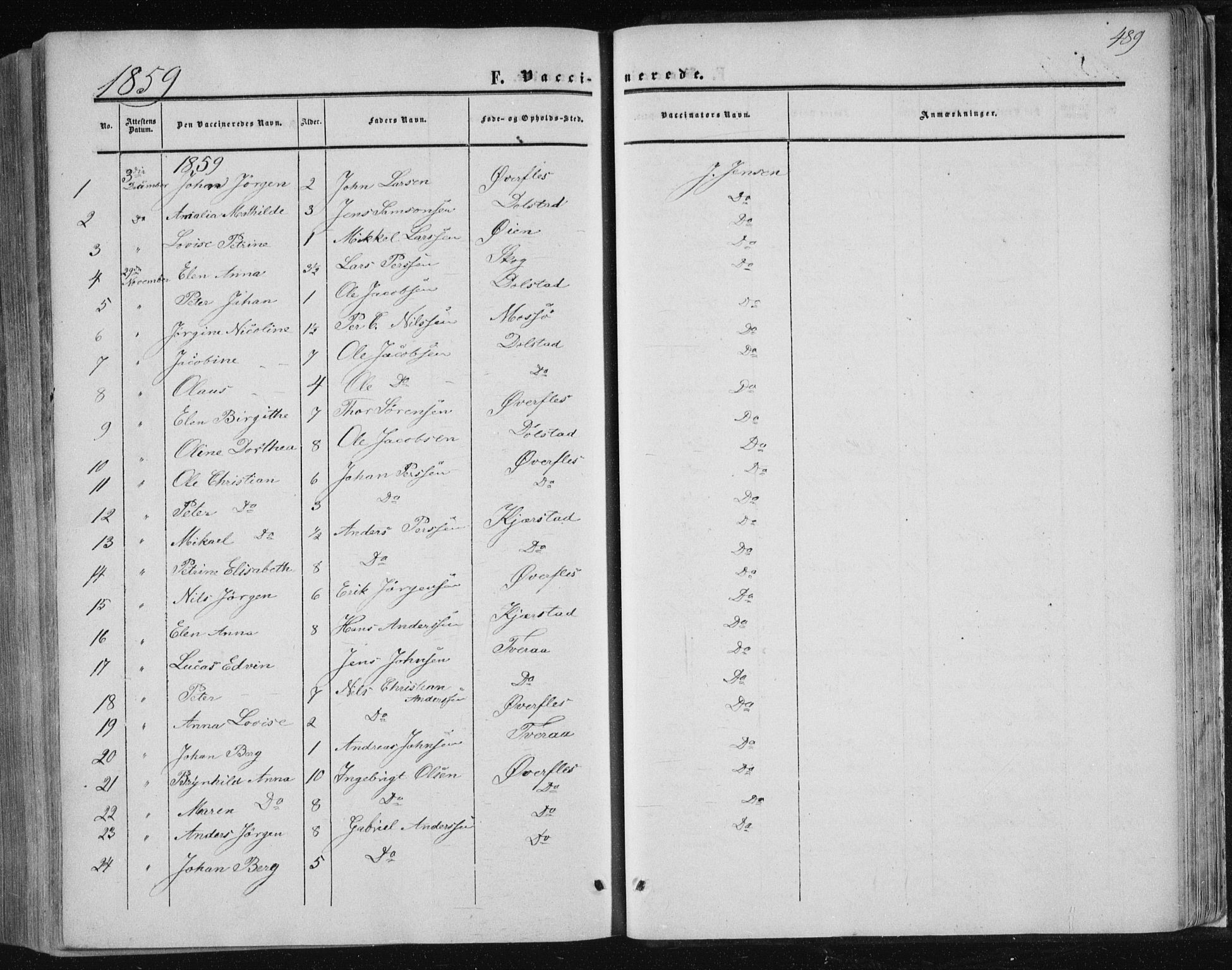 Ministerialprotokoller, klokkerbøker og fødselsregistre - Nordland, SAT/A-1459/820/L0293: Parish register (official) no. 820A14, 1855-1865, p. 489