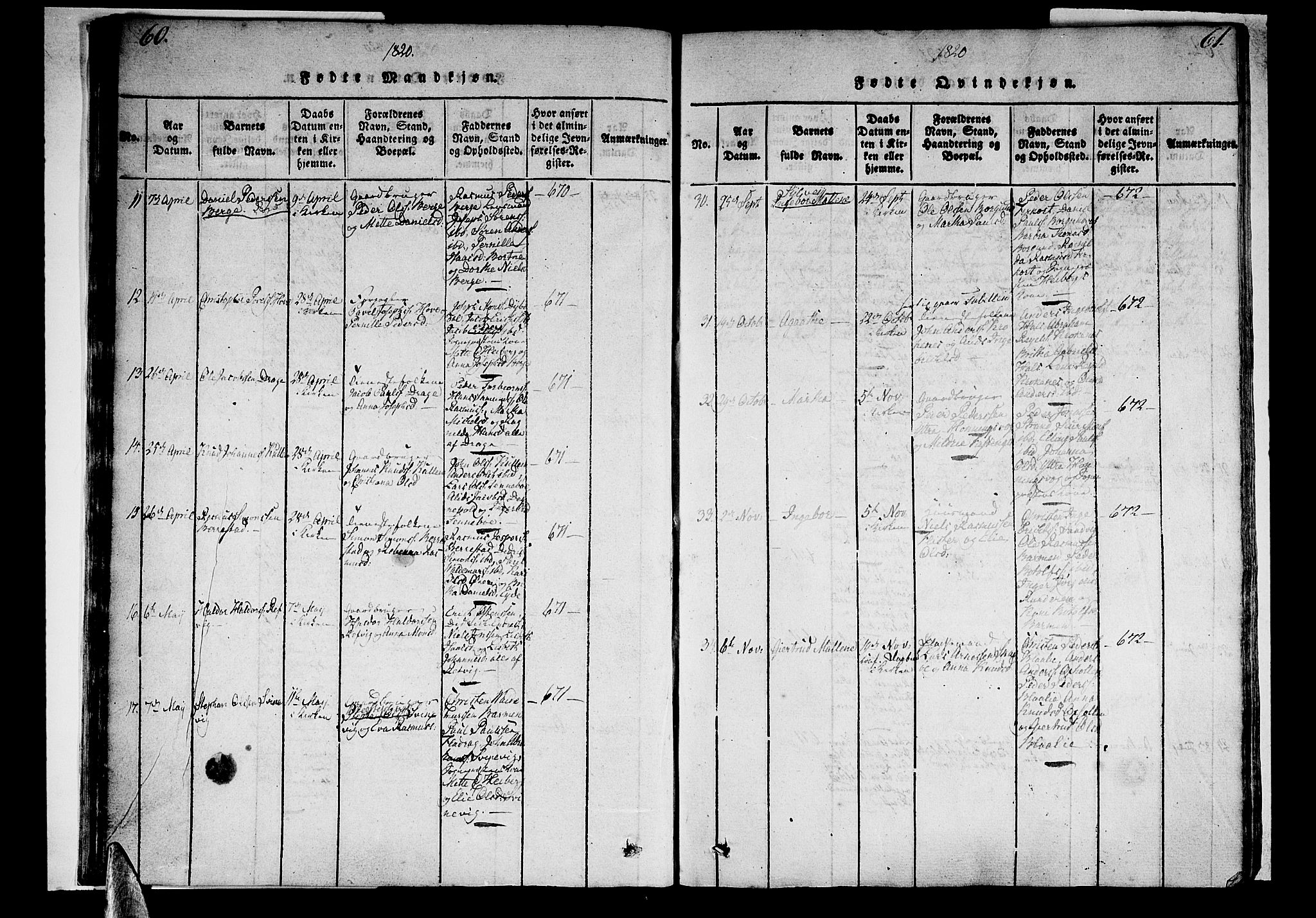 Selje sokneprestembete, AV/SAB-A-99938/H/Ha/Haa/Haaa: Parish register (official) no. A 8, 1816-1828, p. 60-61