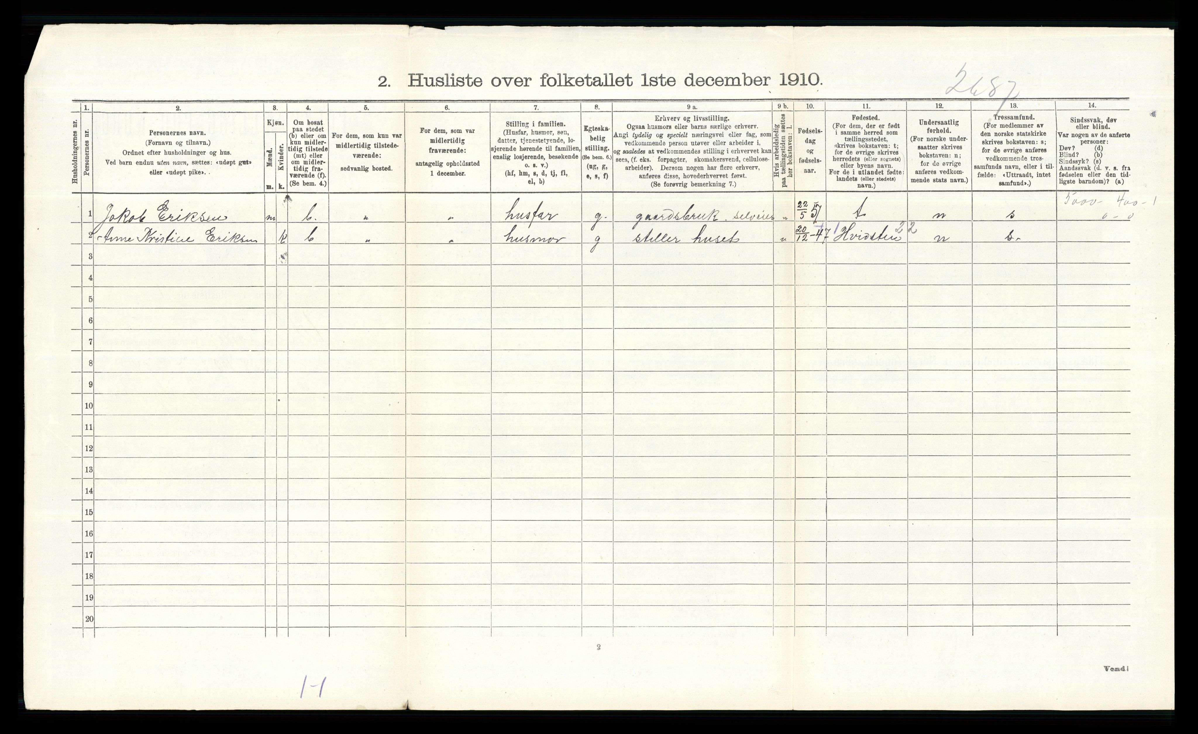 RA, 1910 census for Ullensaker, 1910, p. 986