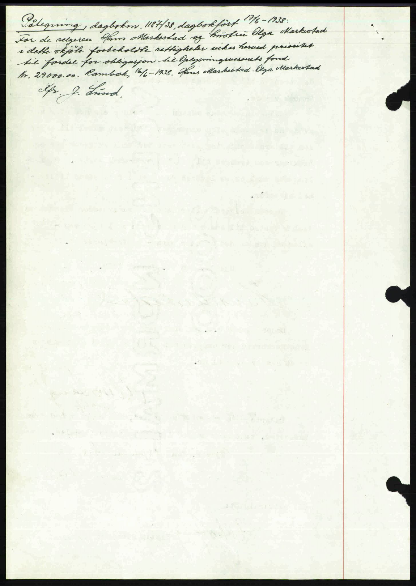 Toten tingrett, SAH/TING-006/H/Hb/Hbc/L0003: Mortgage book no. Hbc-03, 1937-1938, Diary no: : 166/1938