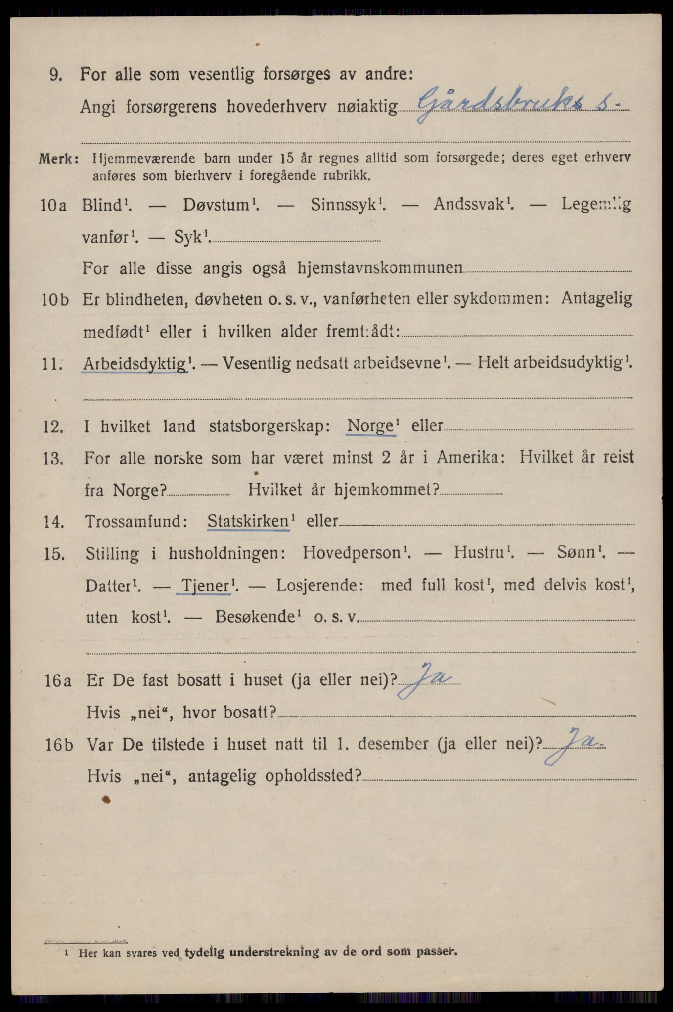 SAST, 1920 census for Eigersund, 1920, p. 2320