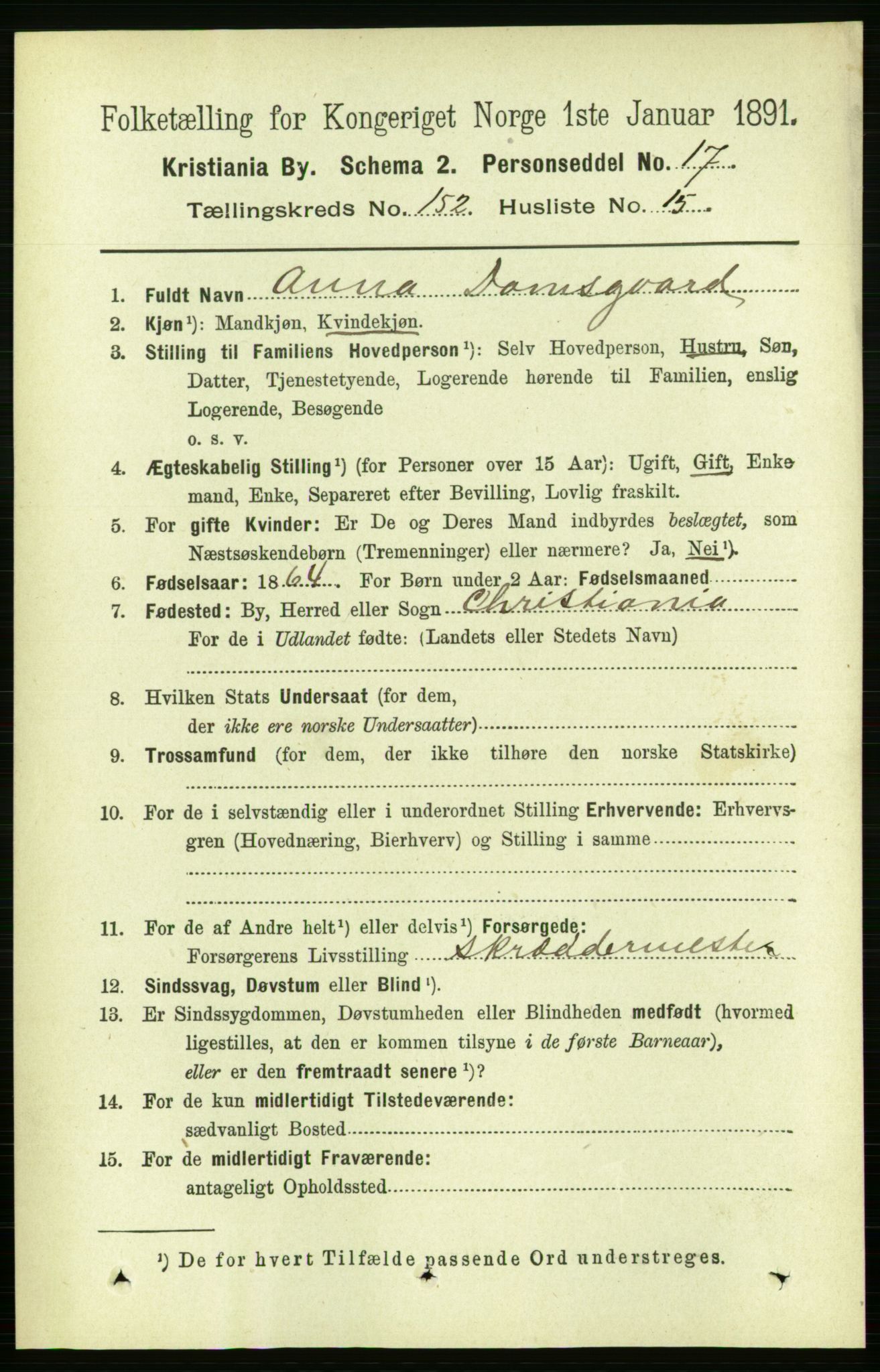 RA, 1891 census for 0301 Kristiania, 1891, p. 85673