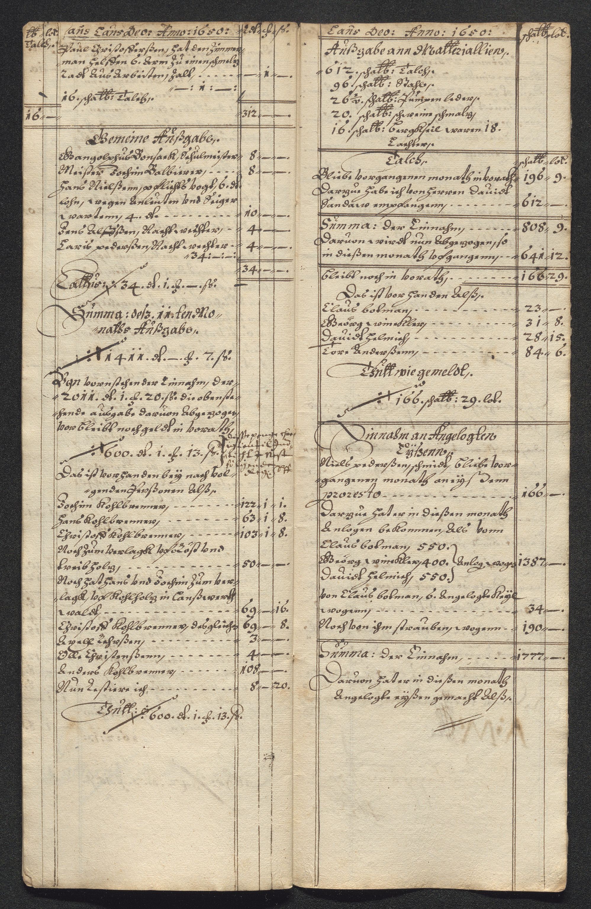 Kongsberg Sølvverk 1623-1816, SAKO/EA-3135/001/D/Dc/Dcd/L0024: Utgiftsregnskap for gruver m.m. , 1650, p. 515