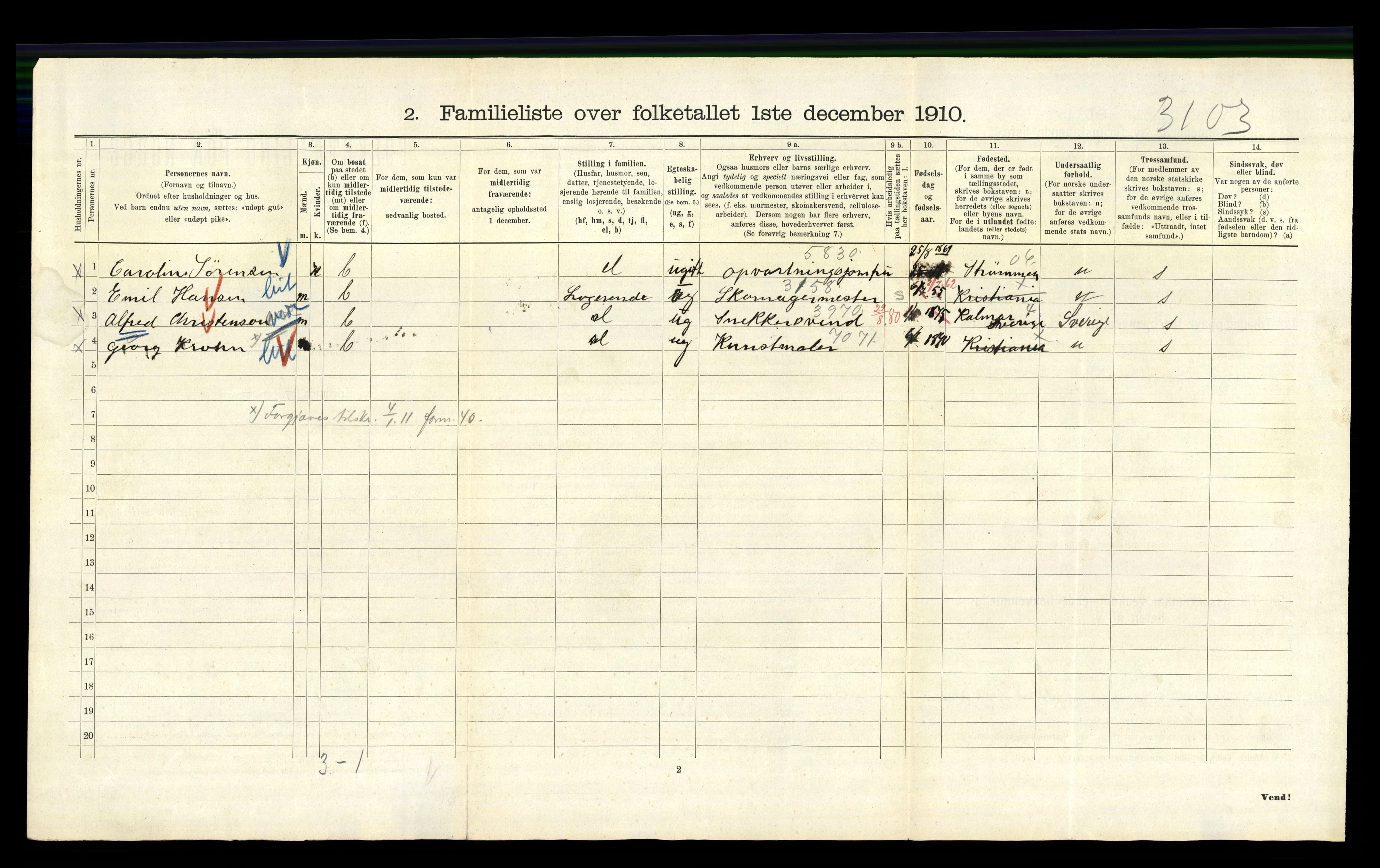 RA, 1910 census for Kristiania, 1910, p. 23830