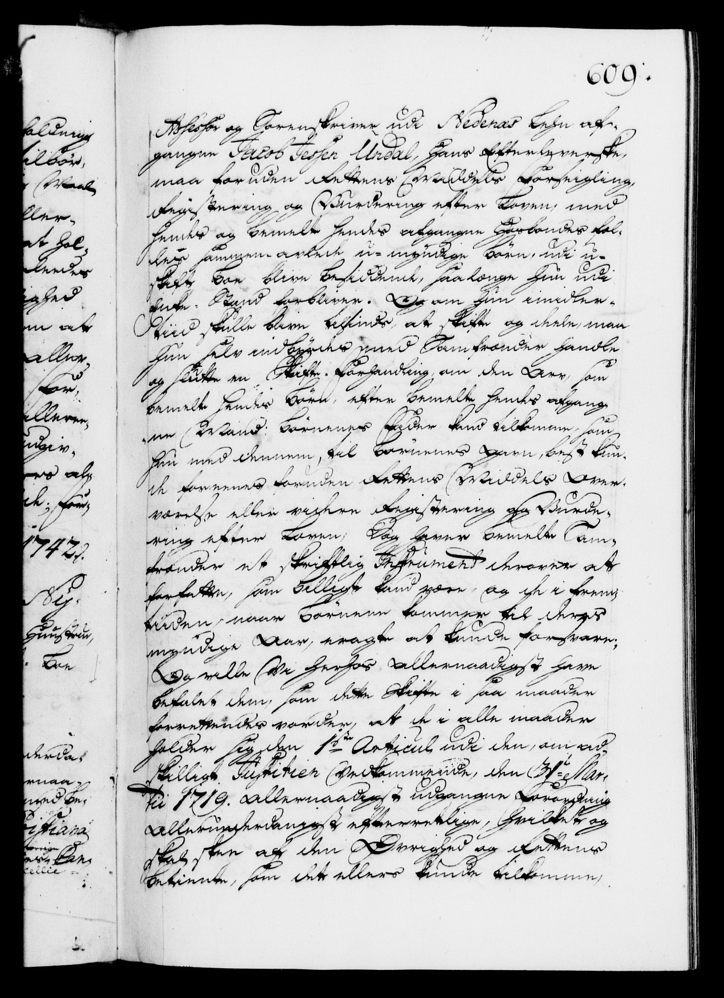 Danske Kanselli 1572-1799, AV/RA-EA-3023/F/Fc/Fca/Fcaa/L0032: Norske registre, 1741-1742, p. 609a