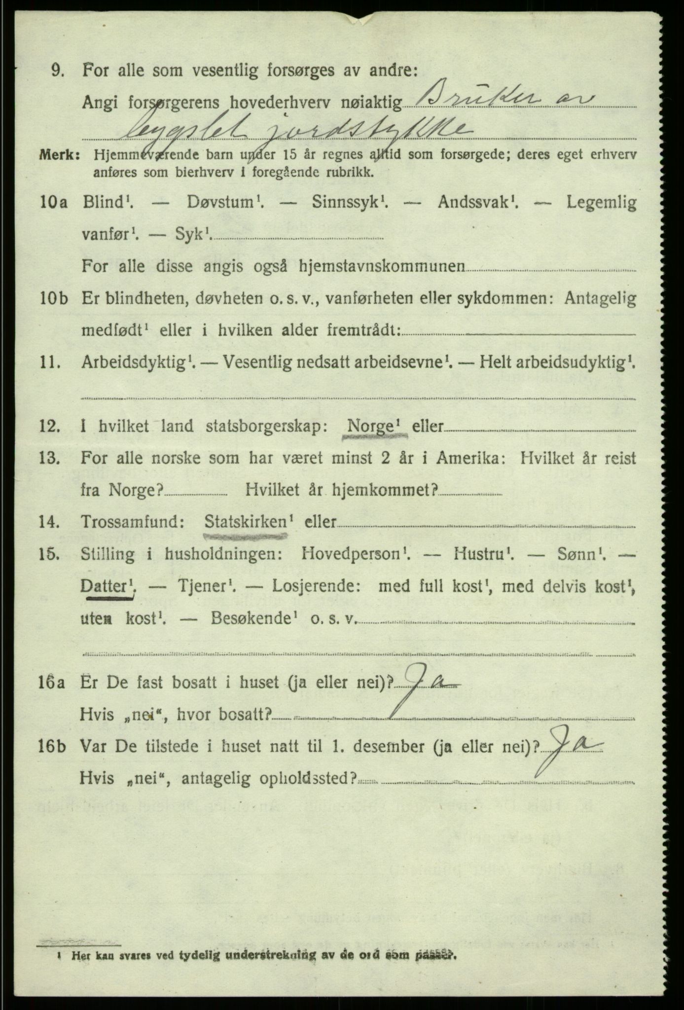 SAB, 1920 census for Strandvik, 1920, p. 1239