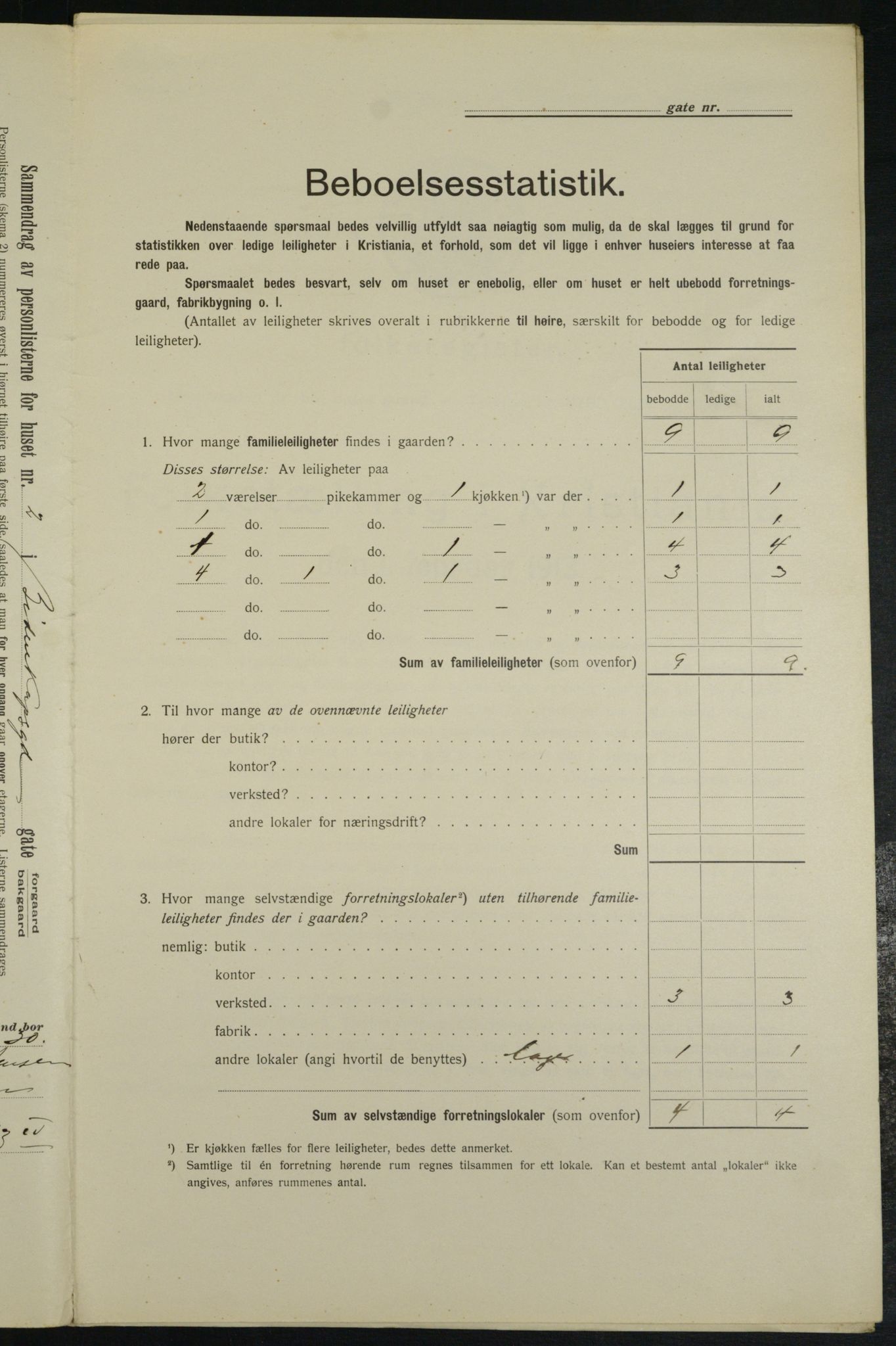 OBA, Municipal Census 1913 for Kristiania, 1913, p. 4576