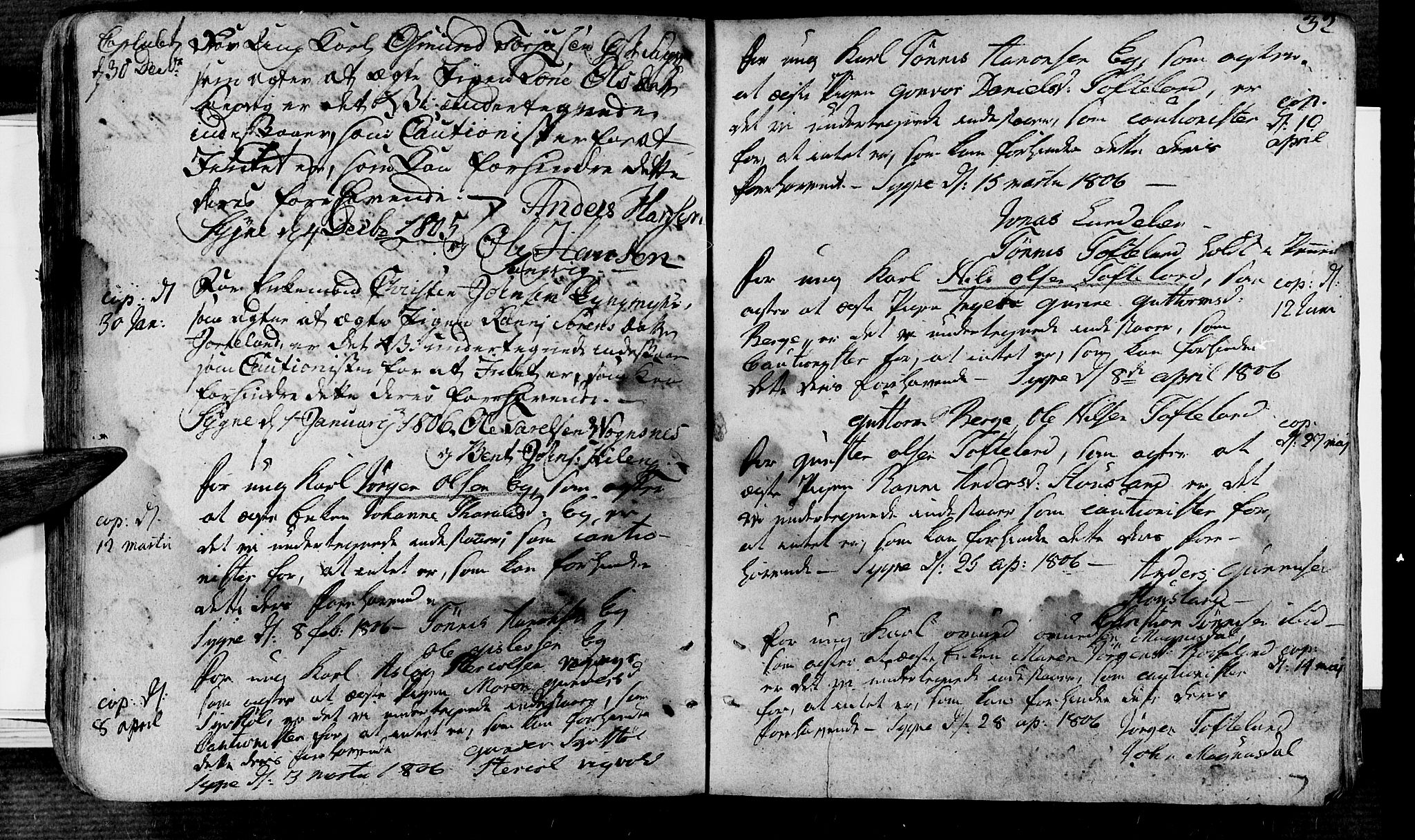 Søgne sokneprestkontor, SAK/1111-0037/F/Fa/Fab/L0007: Parish register (official) no. A 7, 1791-1851, p. 32