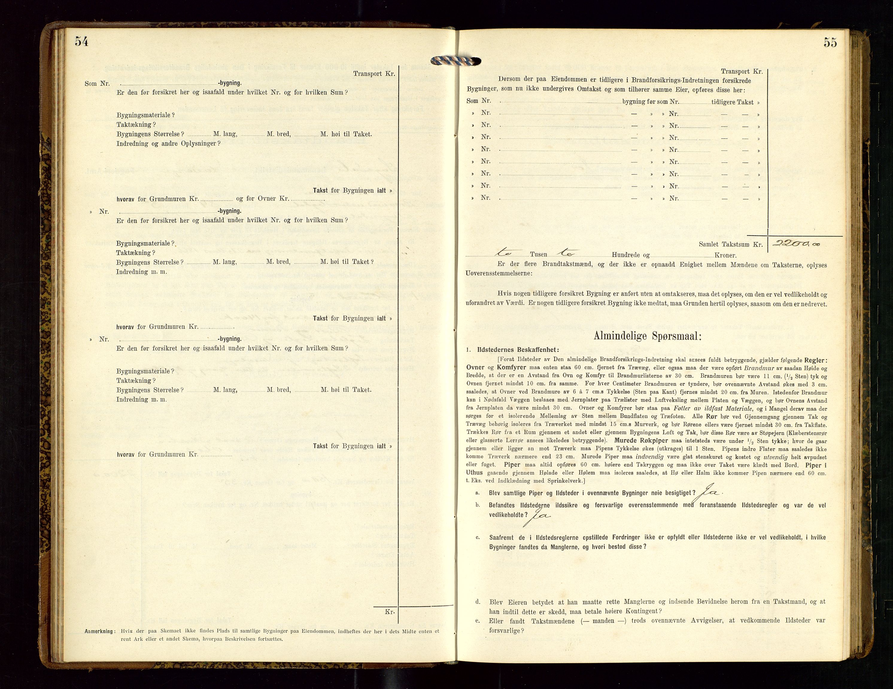 Sokndal lensmannskontor, SAST/A-100417/Gob/L0003: "Brandtakst-Protokol", 1914-1917, p. 54-55