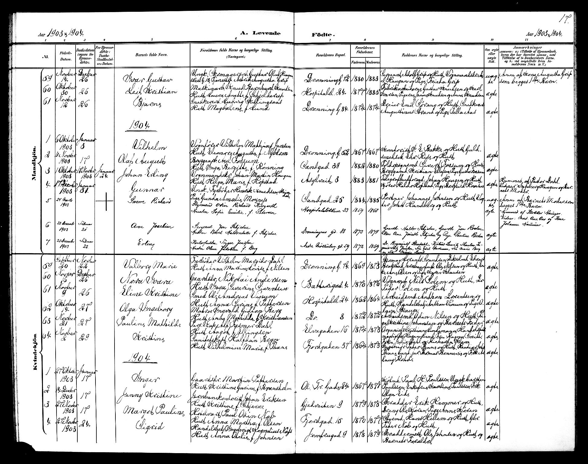 Ministerialprotokoller, klokkerbøker og fødselsregistre - Sør-Trøndelag, SAT/A-1456/602/L0144: Parish register (copy) no. 602C12, 1897-1905, p. 17