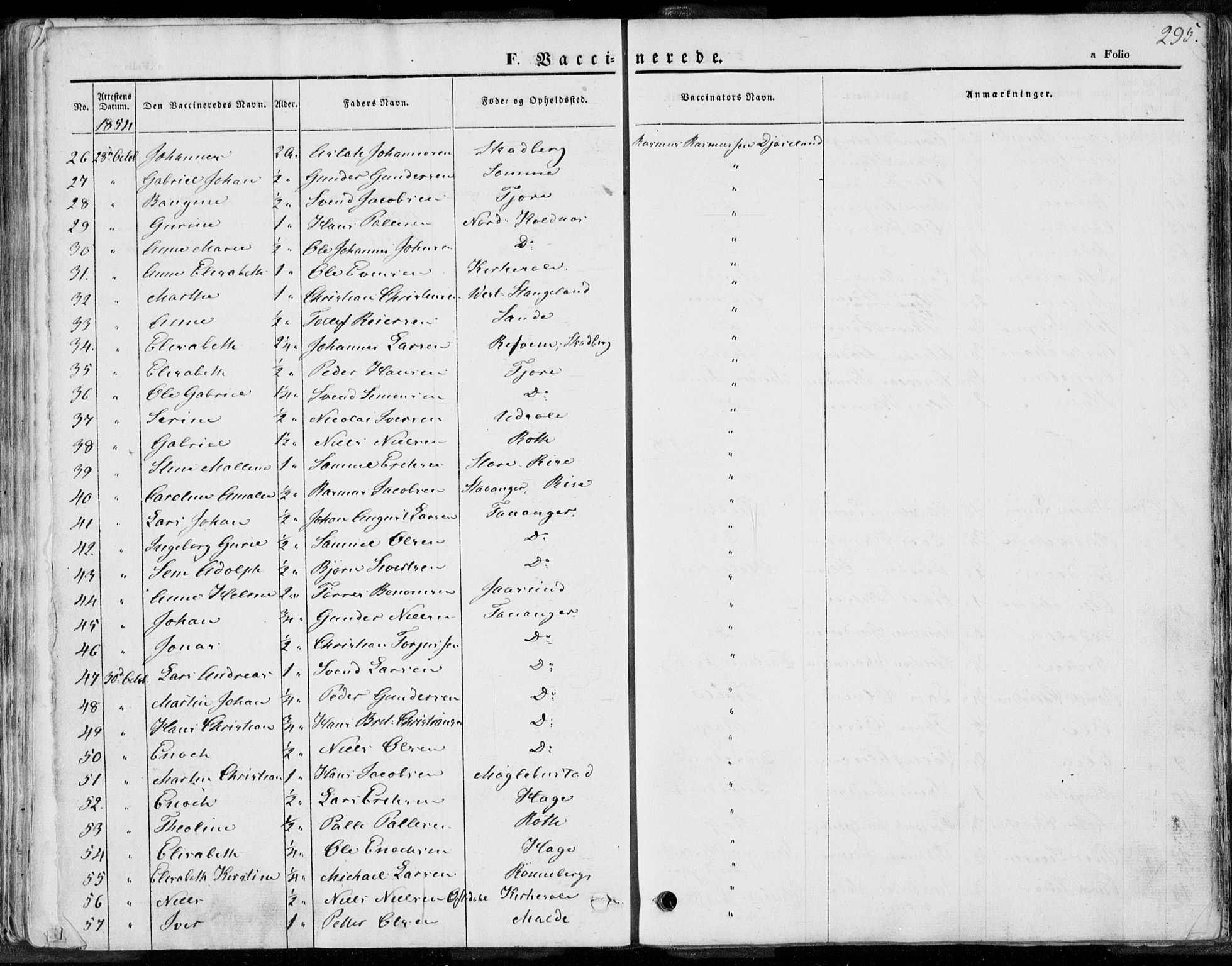 Håland sokneprestkontor, SAST/A-101802/001/30BA/L0008: Parish register (official) no. A 7.2, 1854-1870, p. 295