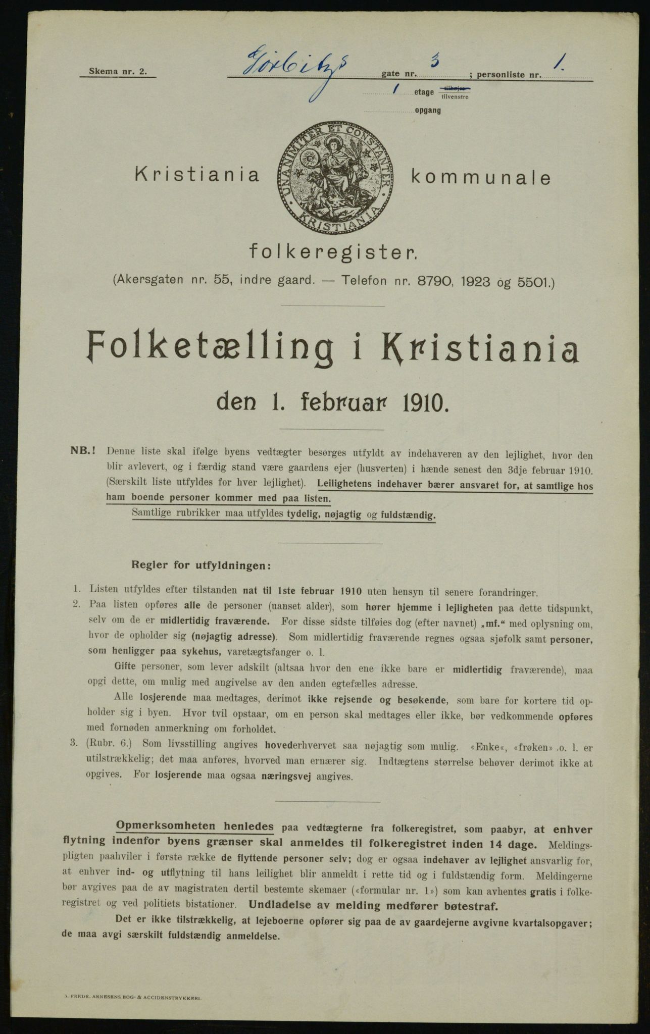 OBA, Municipal Census 1910 for Kristiania, 1910, p. 31333