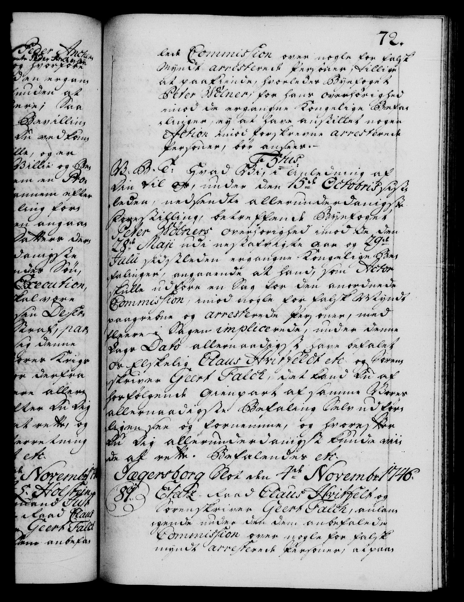 Danske Kanselli 1572-1799, AV/RA-EA-3023/F/Fc/Fca/Fcab/L0031: Norske tegnelser, 1746-1748, p. 72a
