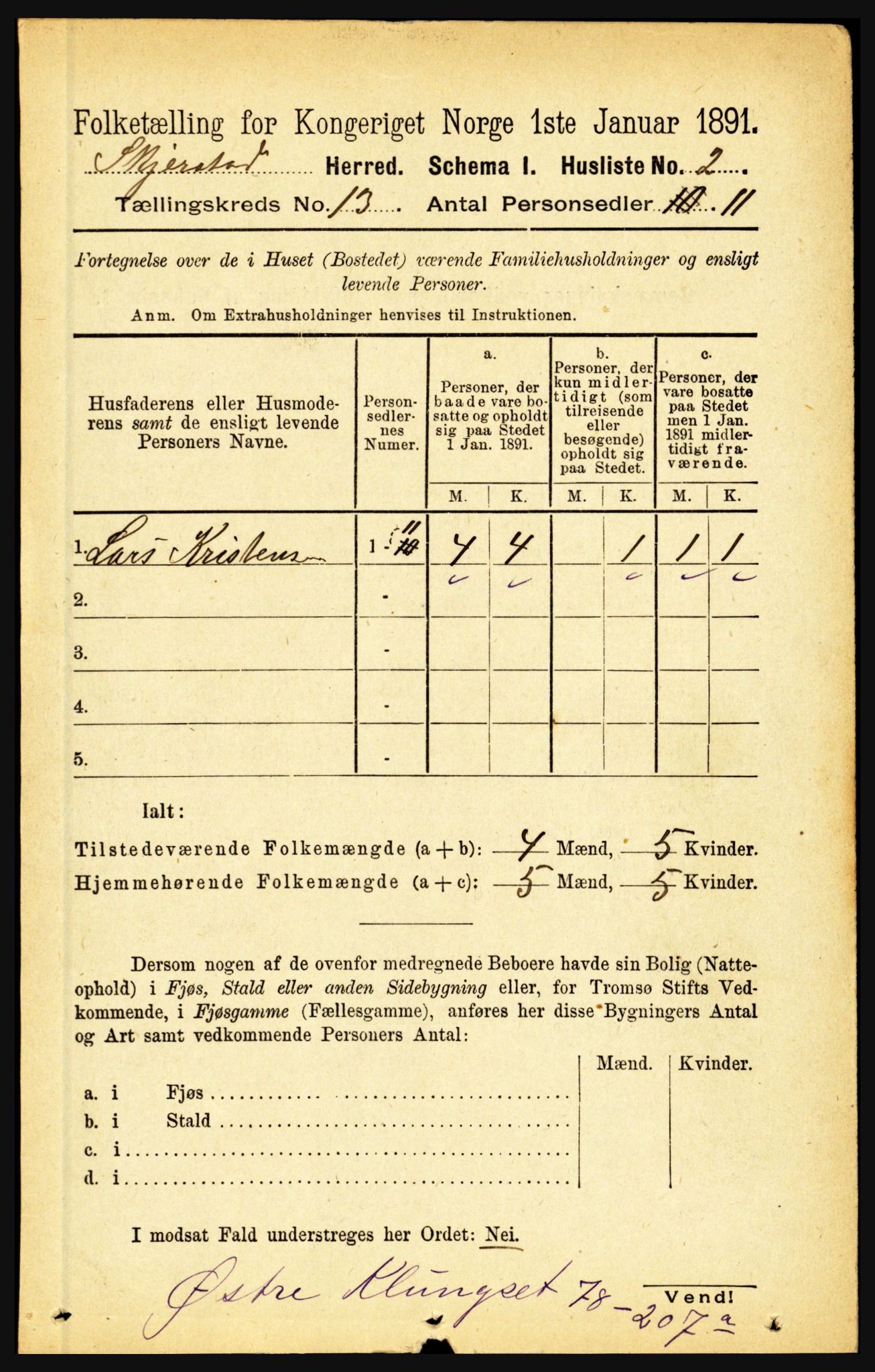 RA, 1891 census for 1842 Skjerstad, 1891, p. 4313