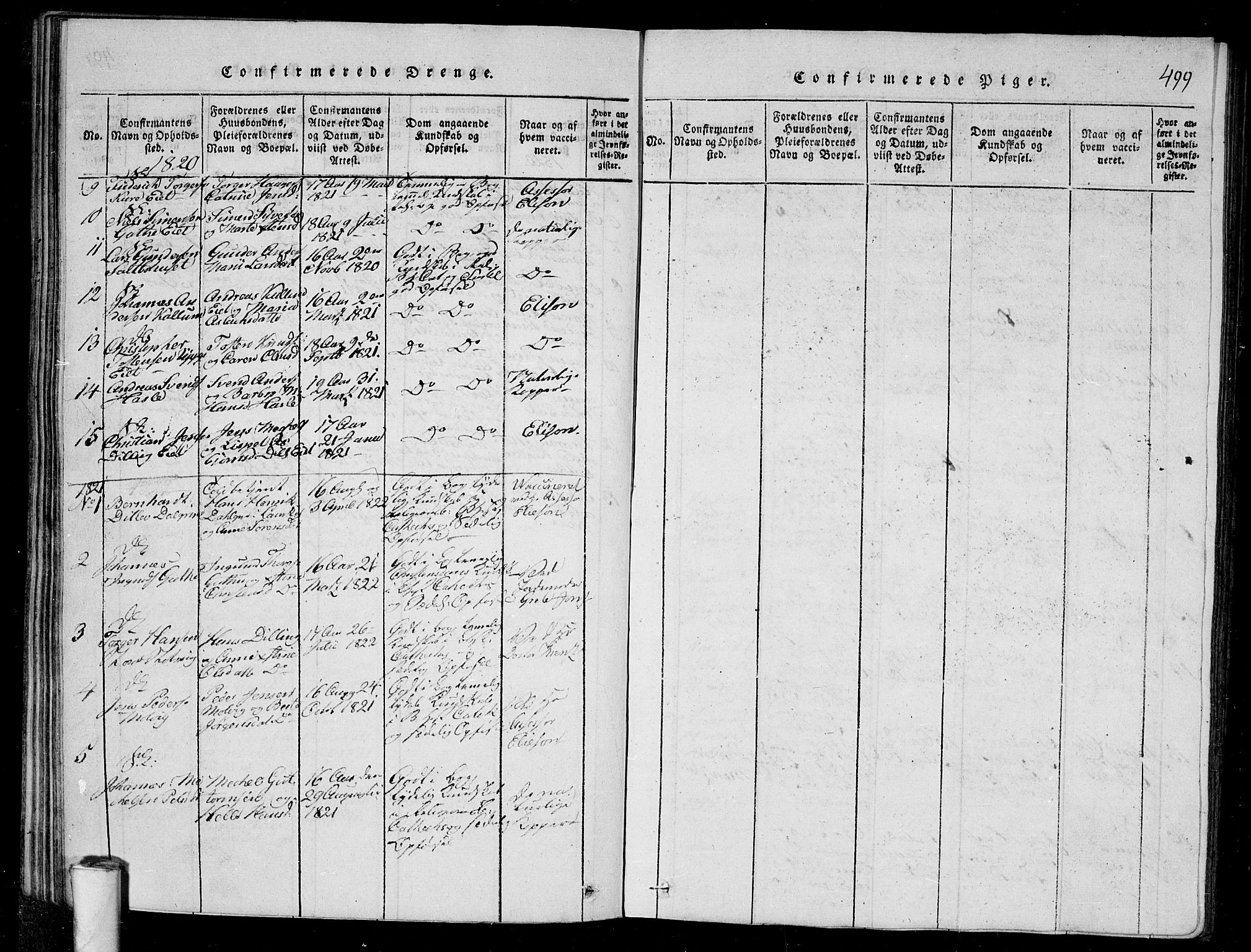 Rygge prestekontor Kirkebøker, AV/SAO-A-10084b/G/Ga/L0001: Parish register (copy) no. 1, 1814-1871, p. 498-499