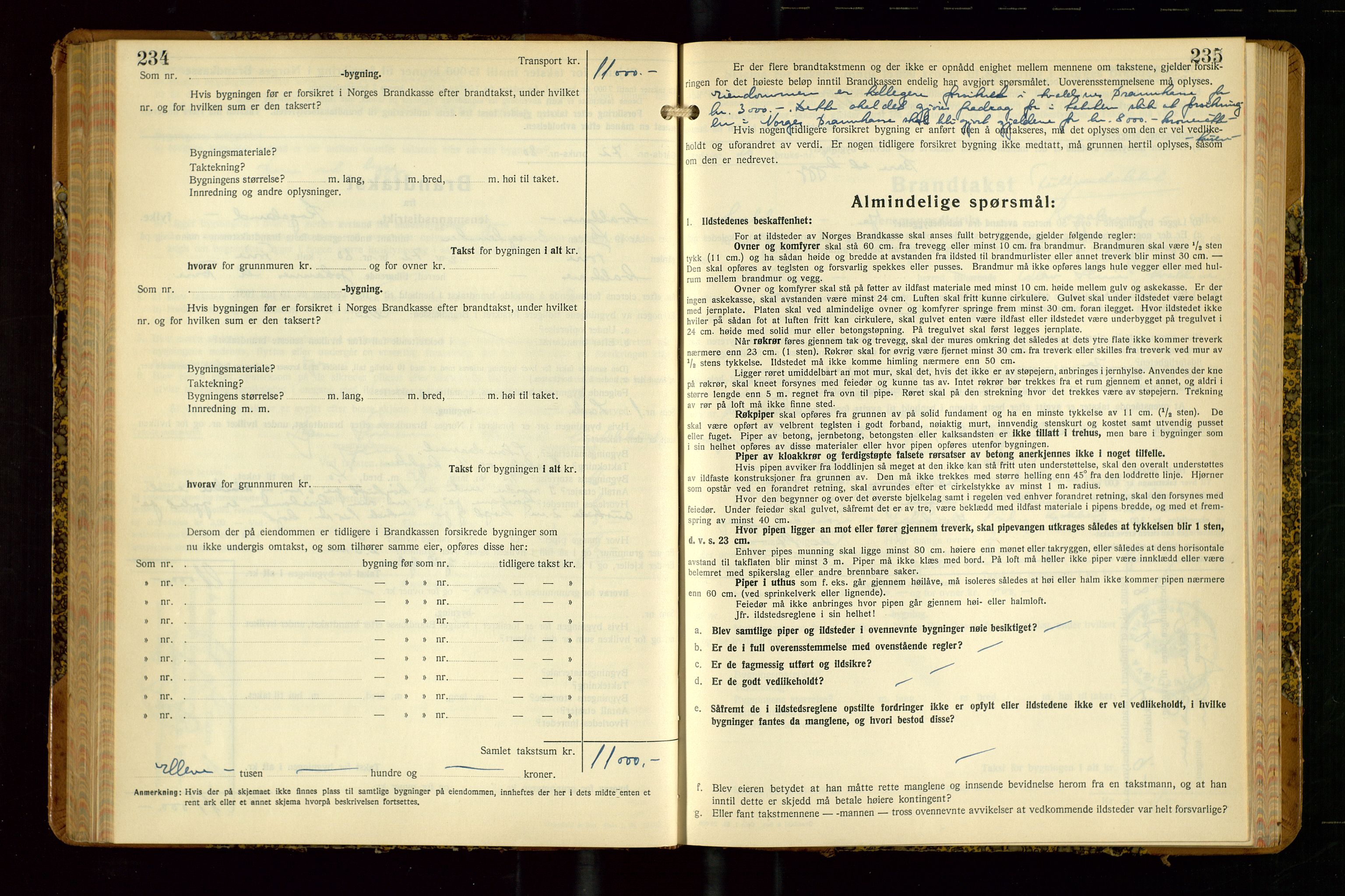 Avaldsnes lensmannskontor, AV/SAST-A-100286/Gob/L0002: "Branntakstprotokoll for Avaldsnes lensmannsdistrikt Rogaland fylke", 1940-1950, p. 234-235