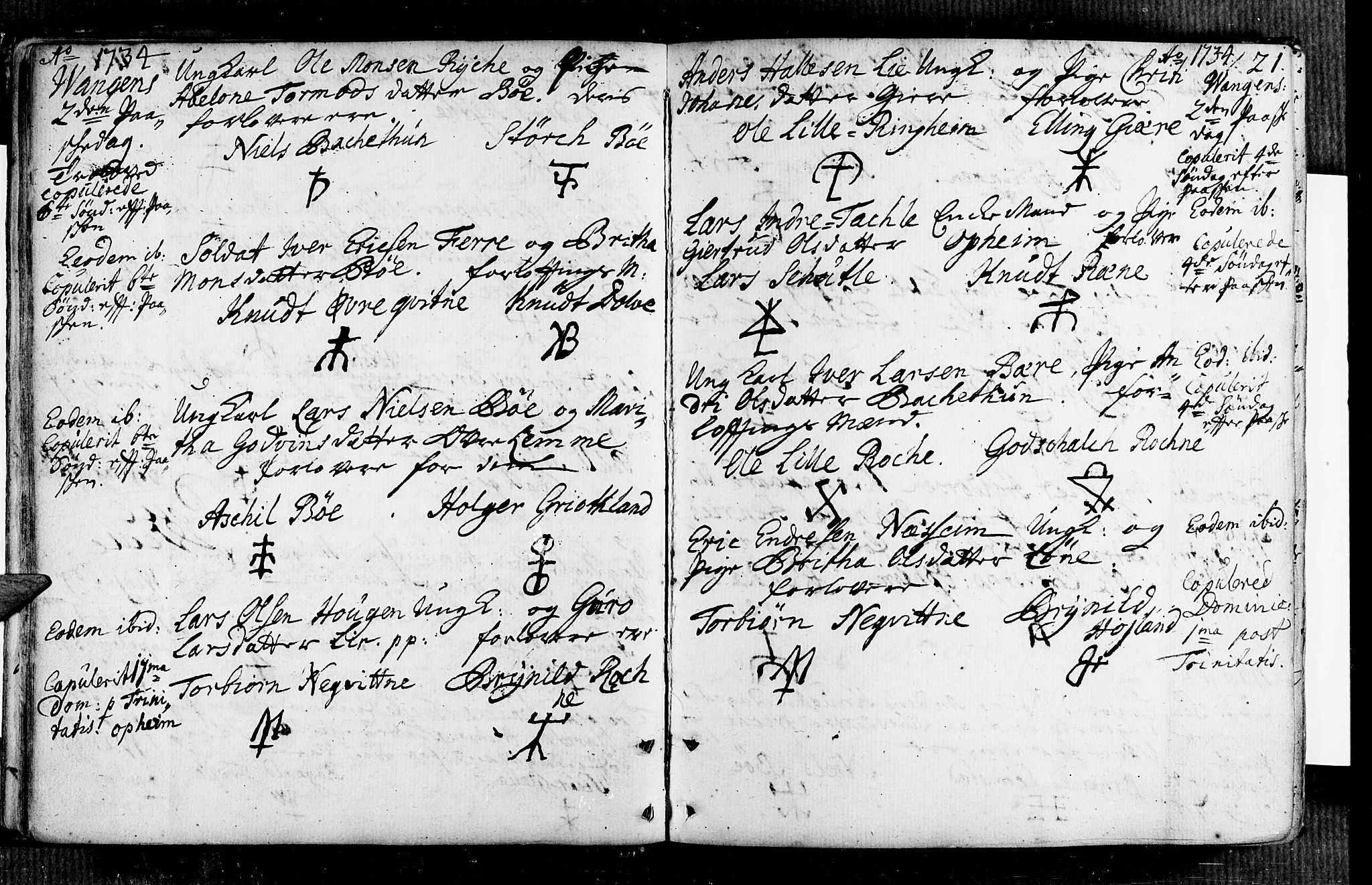 Voss sokneprestembete, AV/SAB-A-79001/H/Haa: Parish register (official) no. A 7, 1731-1773, p. 21